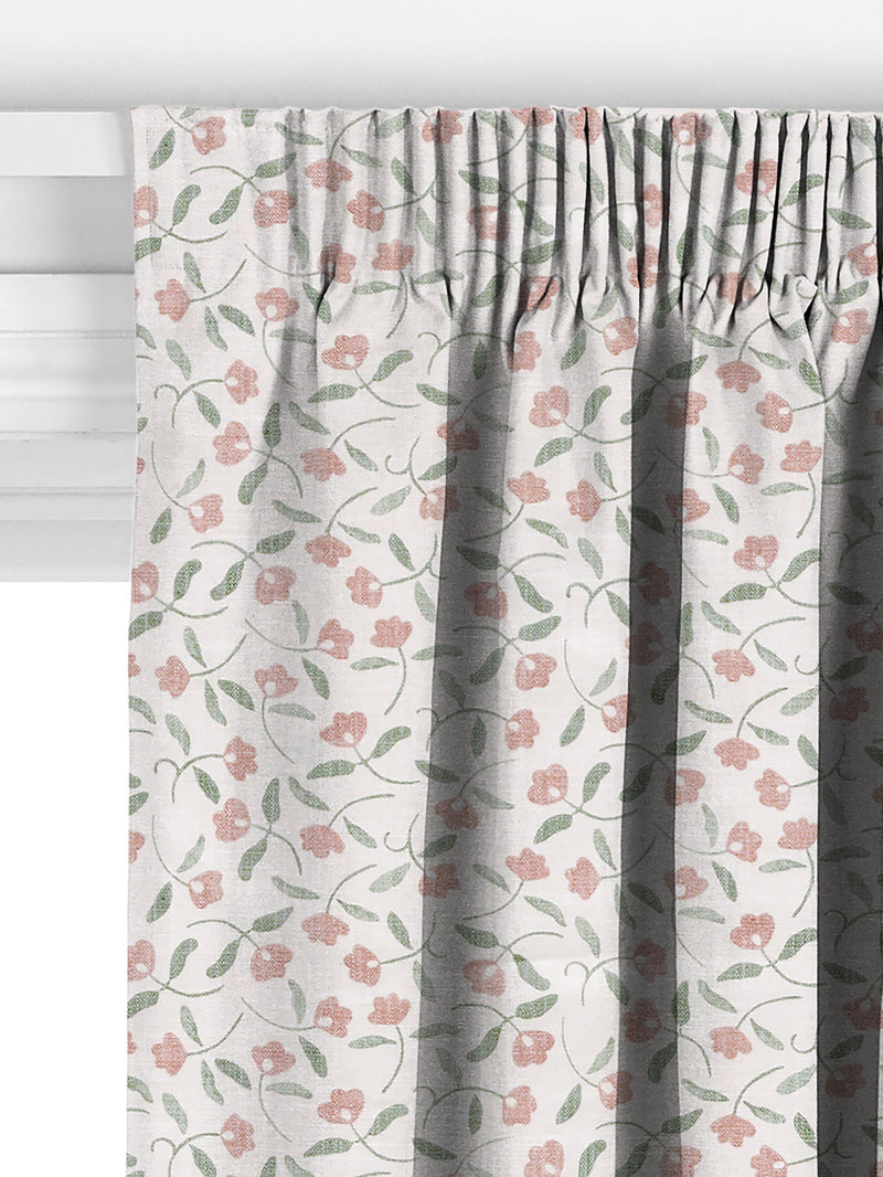 John Lewis scallop floral curtains in plaster colour, made to measure, imported from the UK