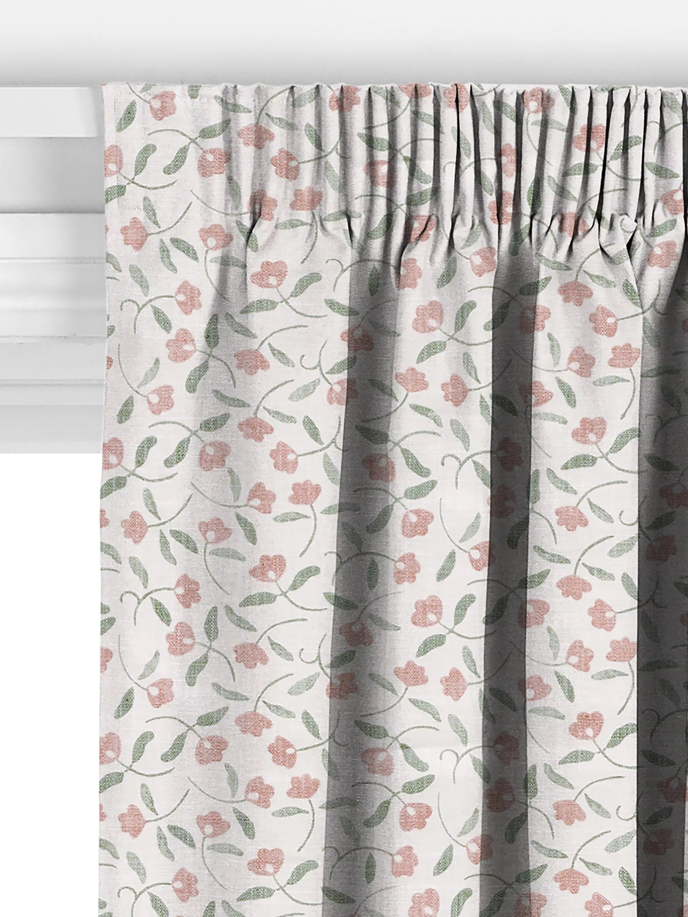 John Lewis scallop floral curtains in plaster colour, made to measure, imported from the UK
