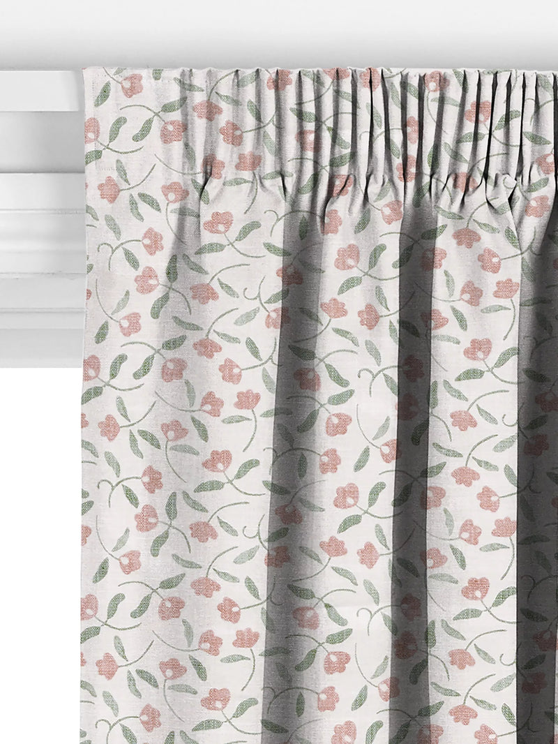 John Lewis scallop floral curtains in plaster colour, made to measure, imported from the UK