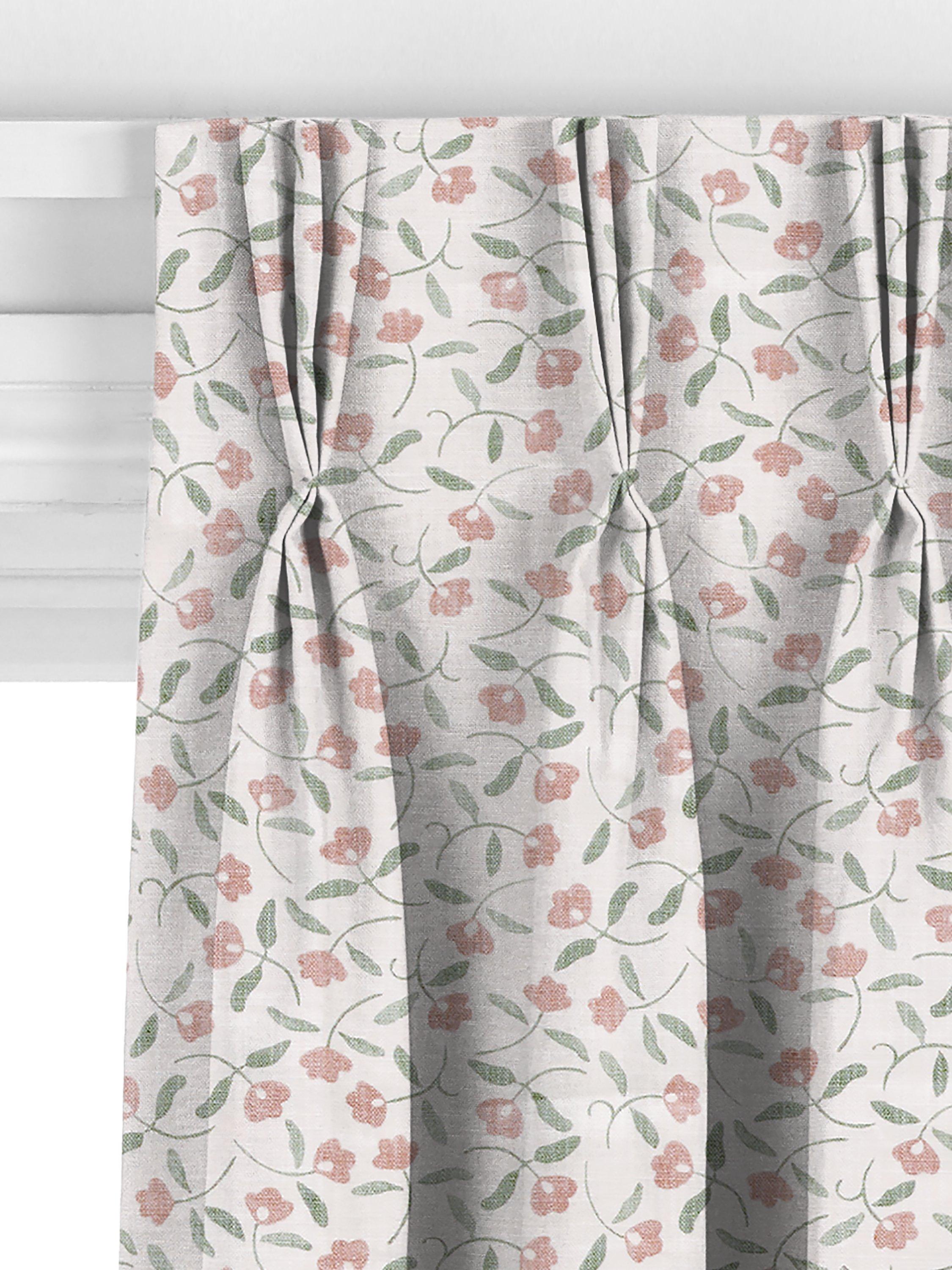John Lewis scallop floral curtains in plaster colour, made to measure, imported from the UK