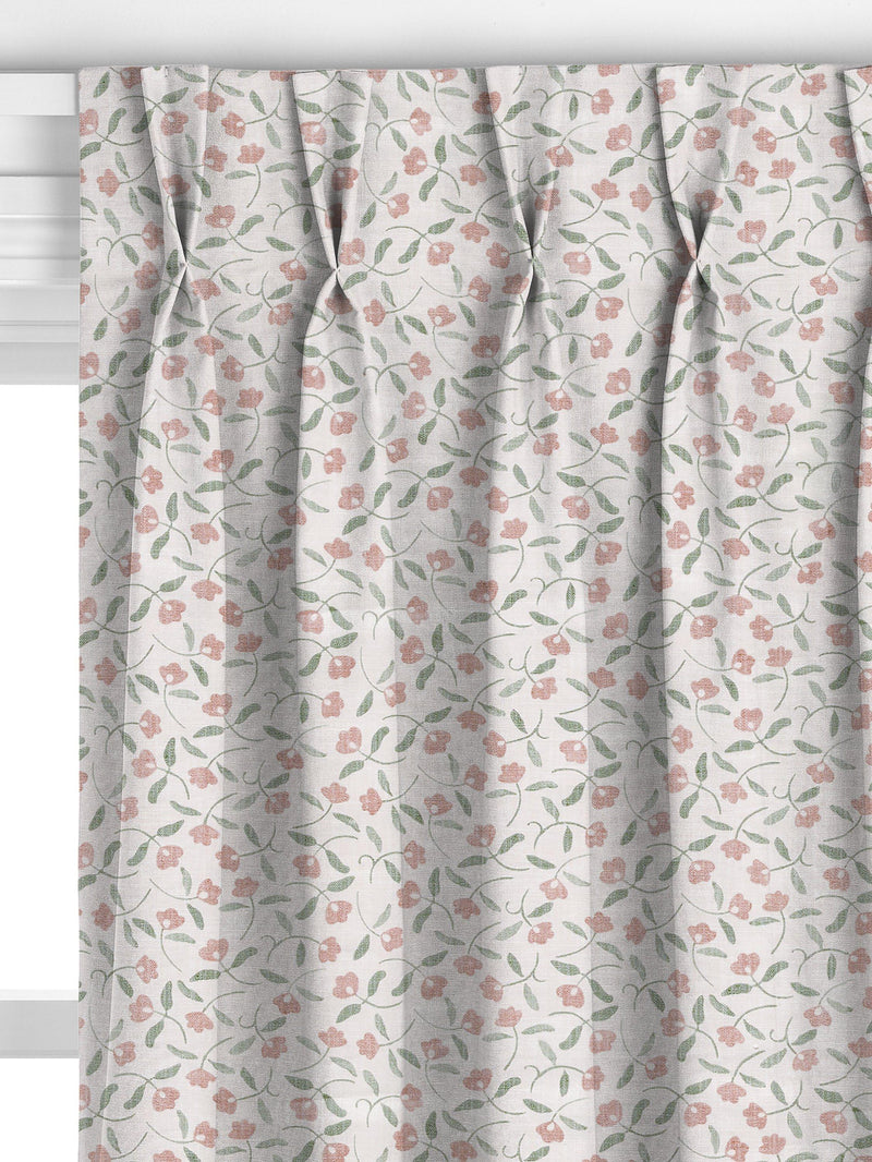 John Lewis scallop floral curtains in plaster colour, made to measure, imported from the UK