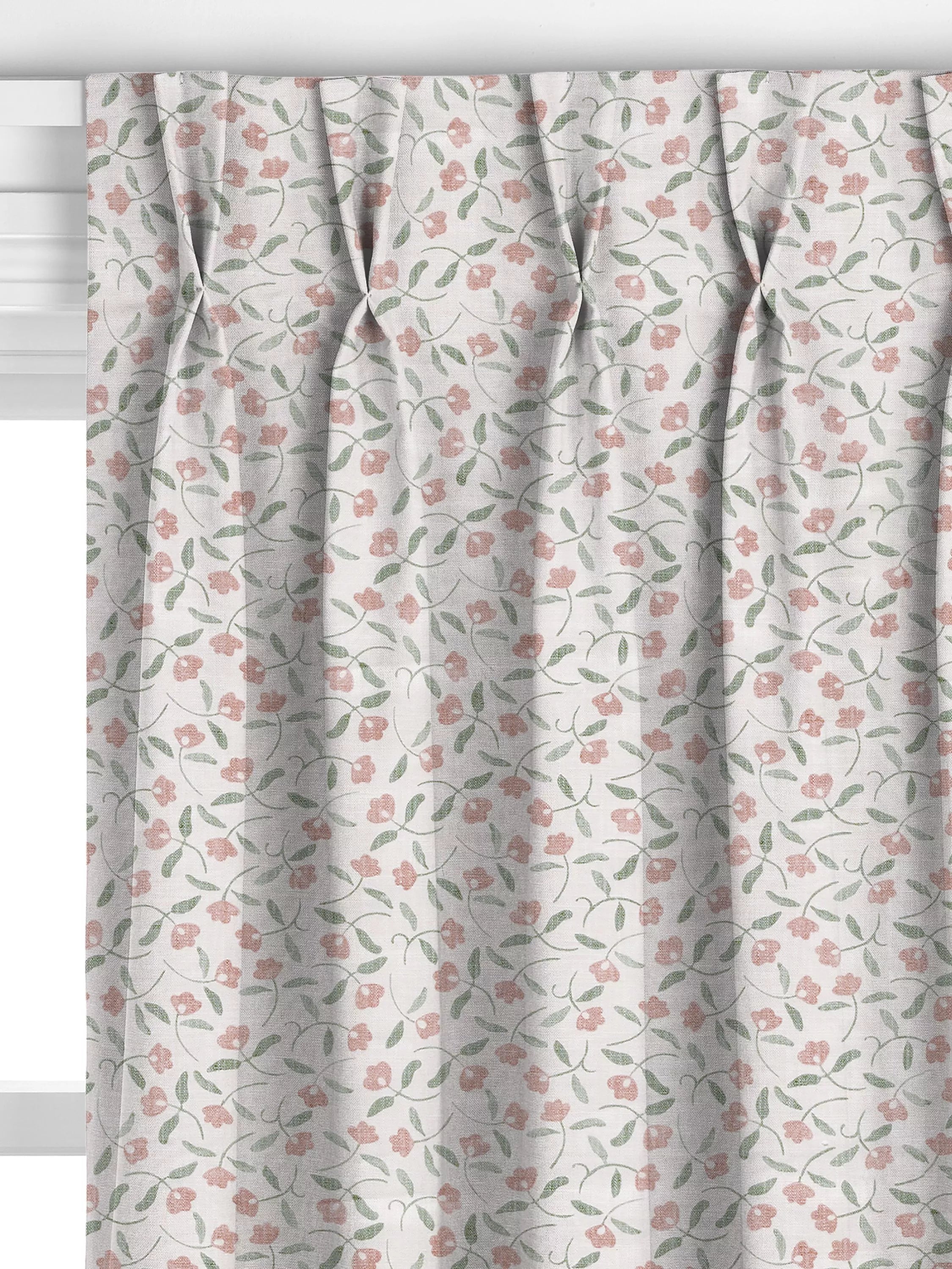 John Lewis scallop floral curtains in plaster colour, made to measure, imported from the UK