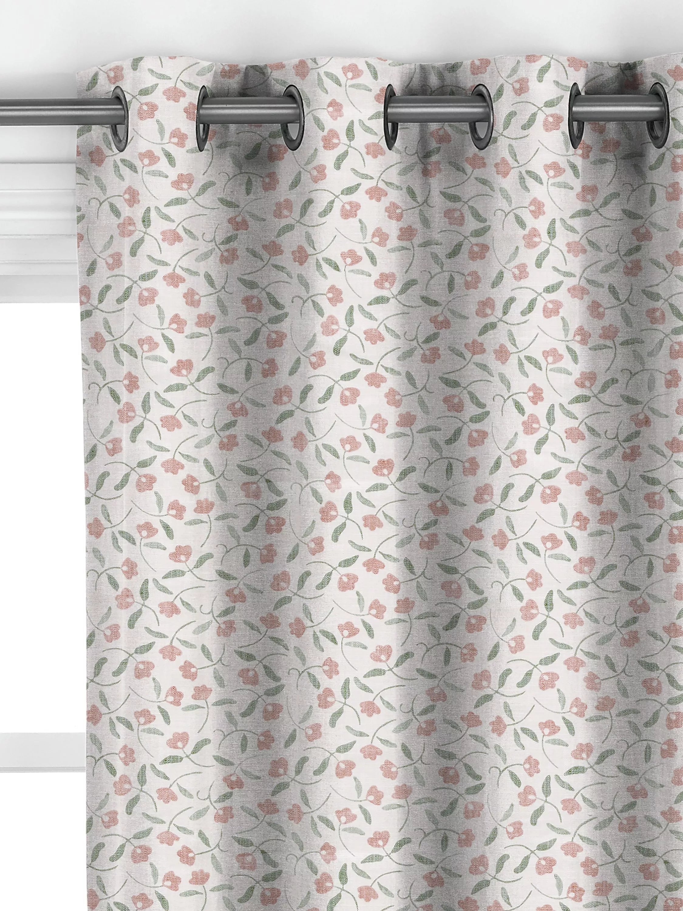 John Lewis scallop floral curtains in plaster colour, made to measure, imported from the UK
