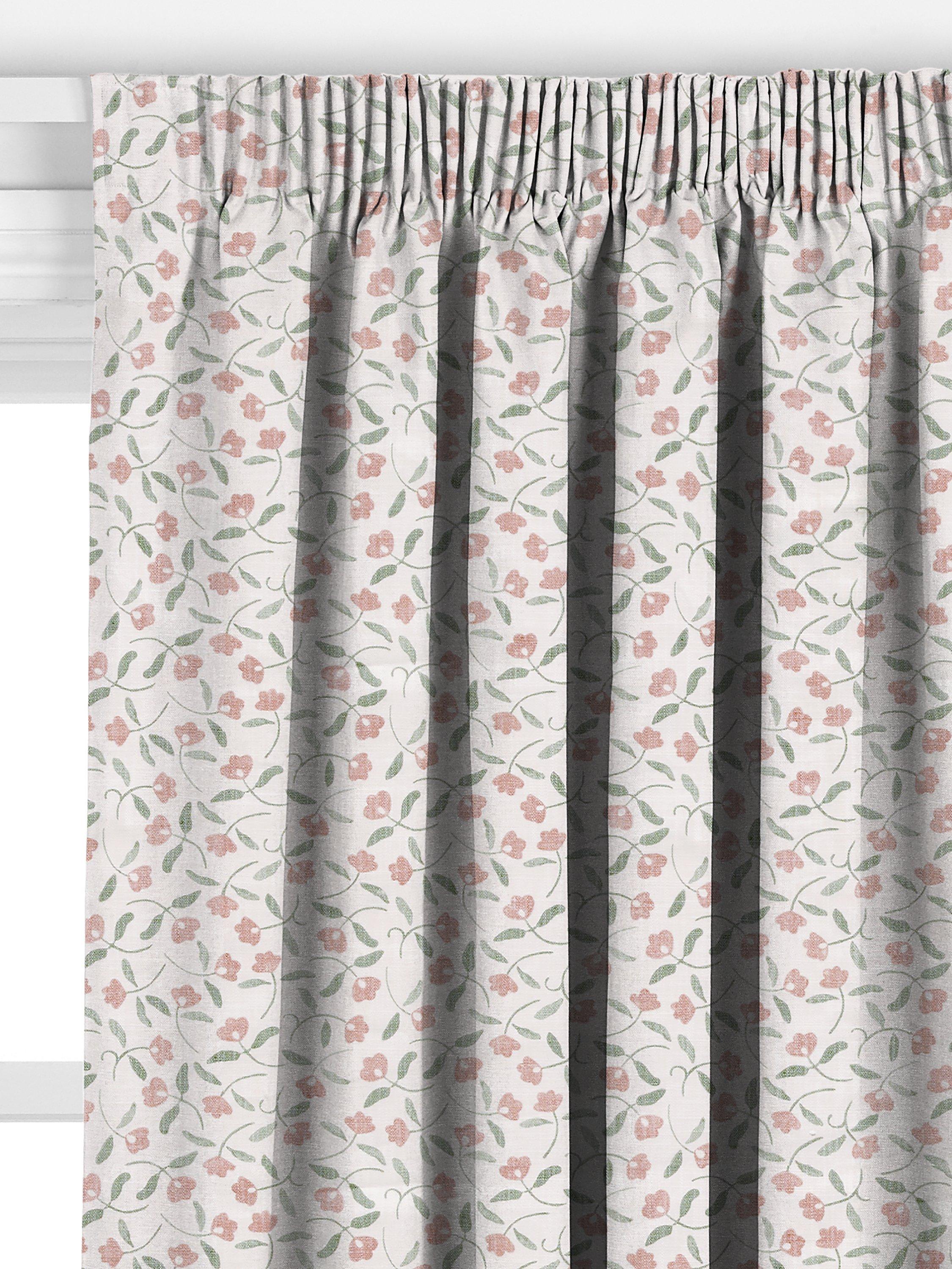 John Lewis scallop floral curtains in plaster colour, made to measure, imported from the UK