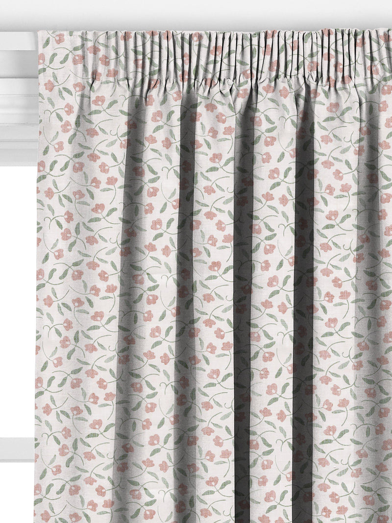 John Lewis scallop floral curtains in plaster colour, made to measure, imported from the UK