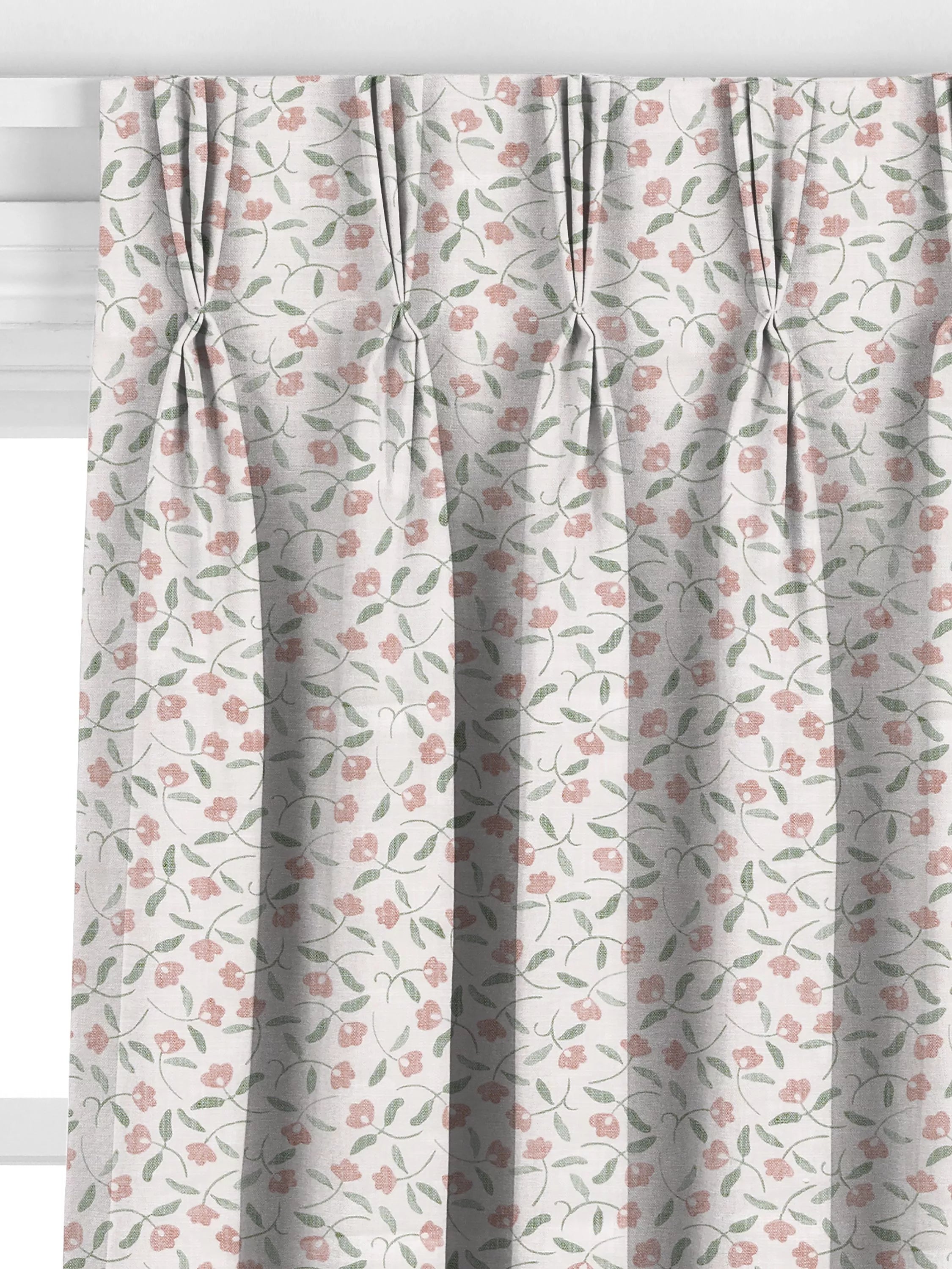 John Lewis scallop floral curtains in plaster colour, made to measure, imported from the UK