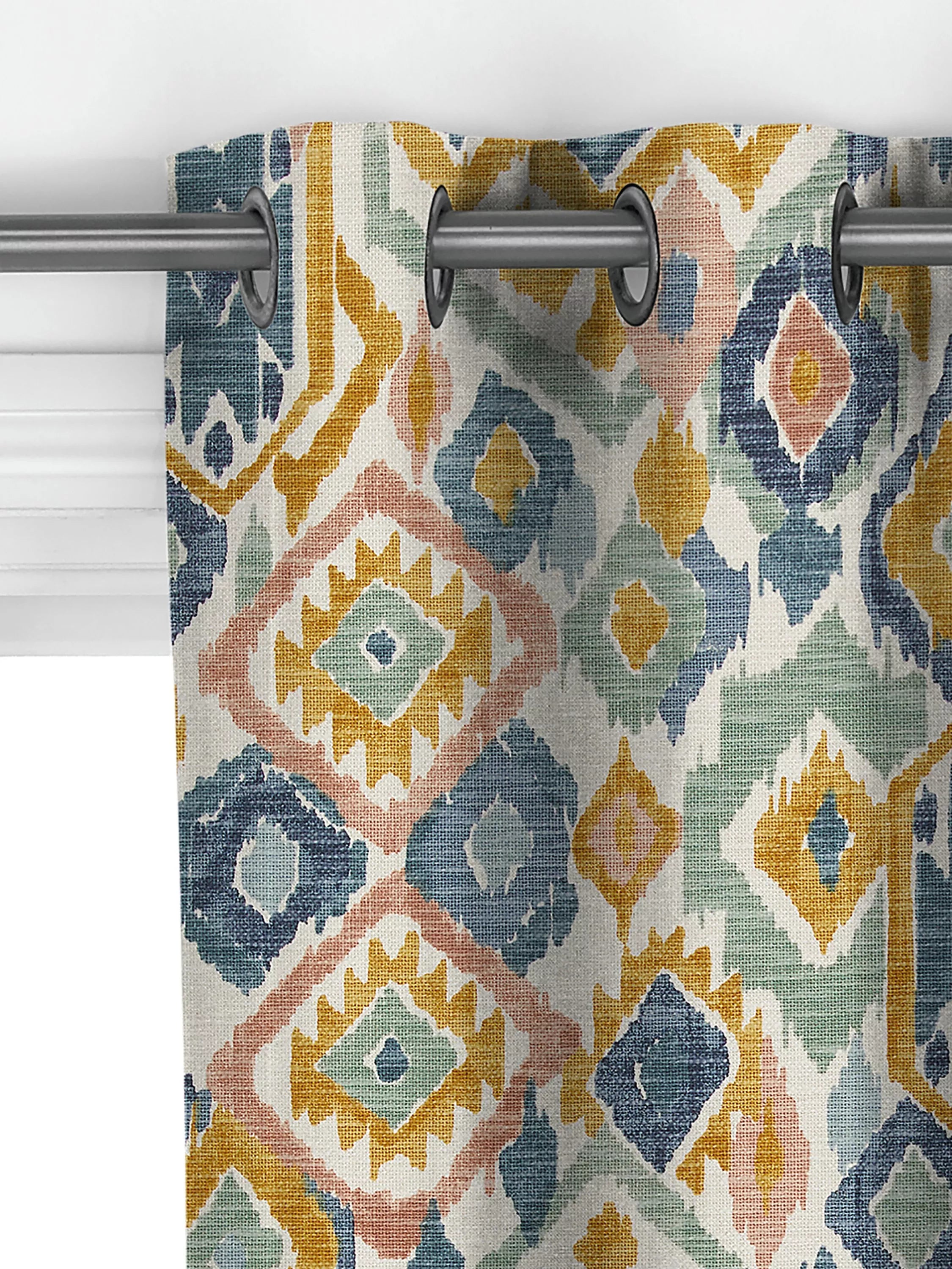 John Lewis Maya Ikat curtains in honey, UK version