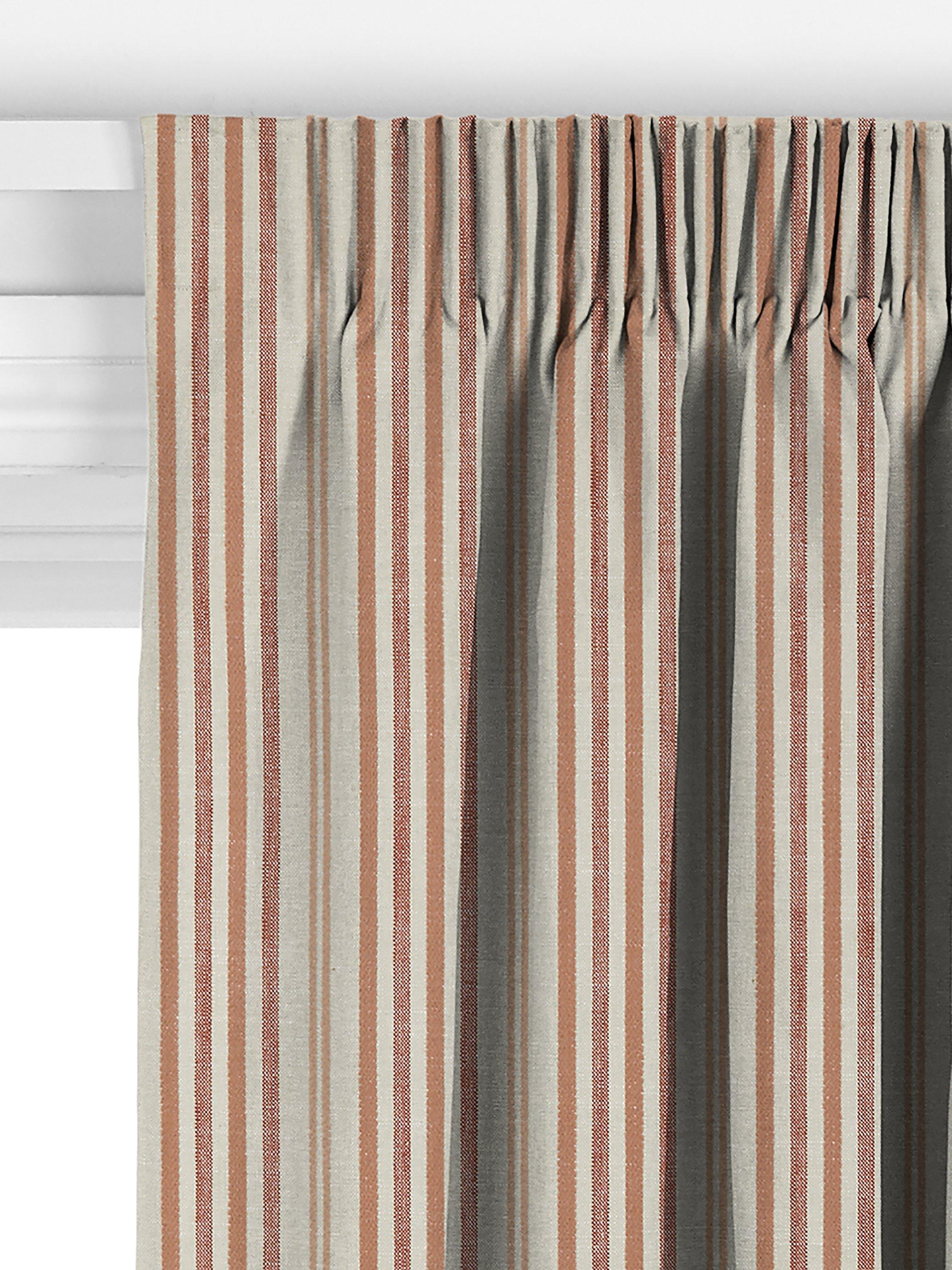 John Lewis Ottoman Stripe terracotta curtains or roman blind - British product