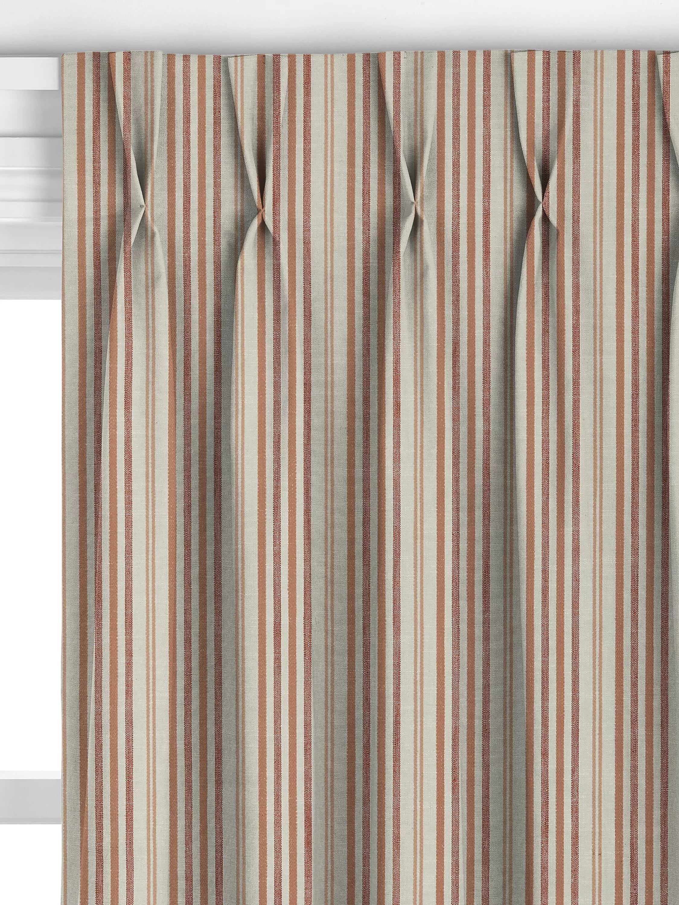 John Lewis Ottoman Stripe terracotta curtains or roman blind - British product