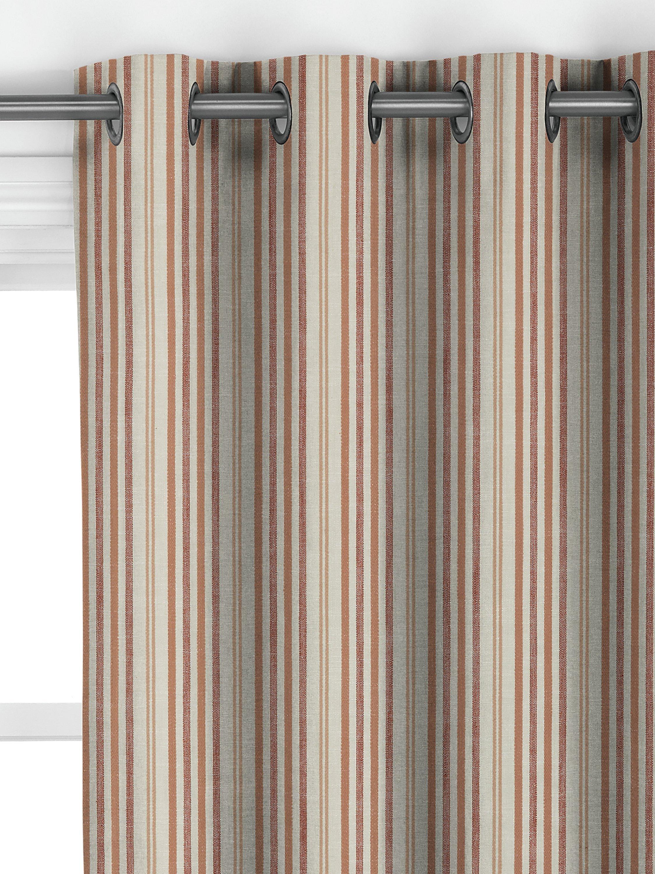 John Lewis Ottoman Stripe terracotta curtains or roman blind - British product