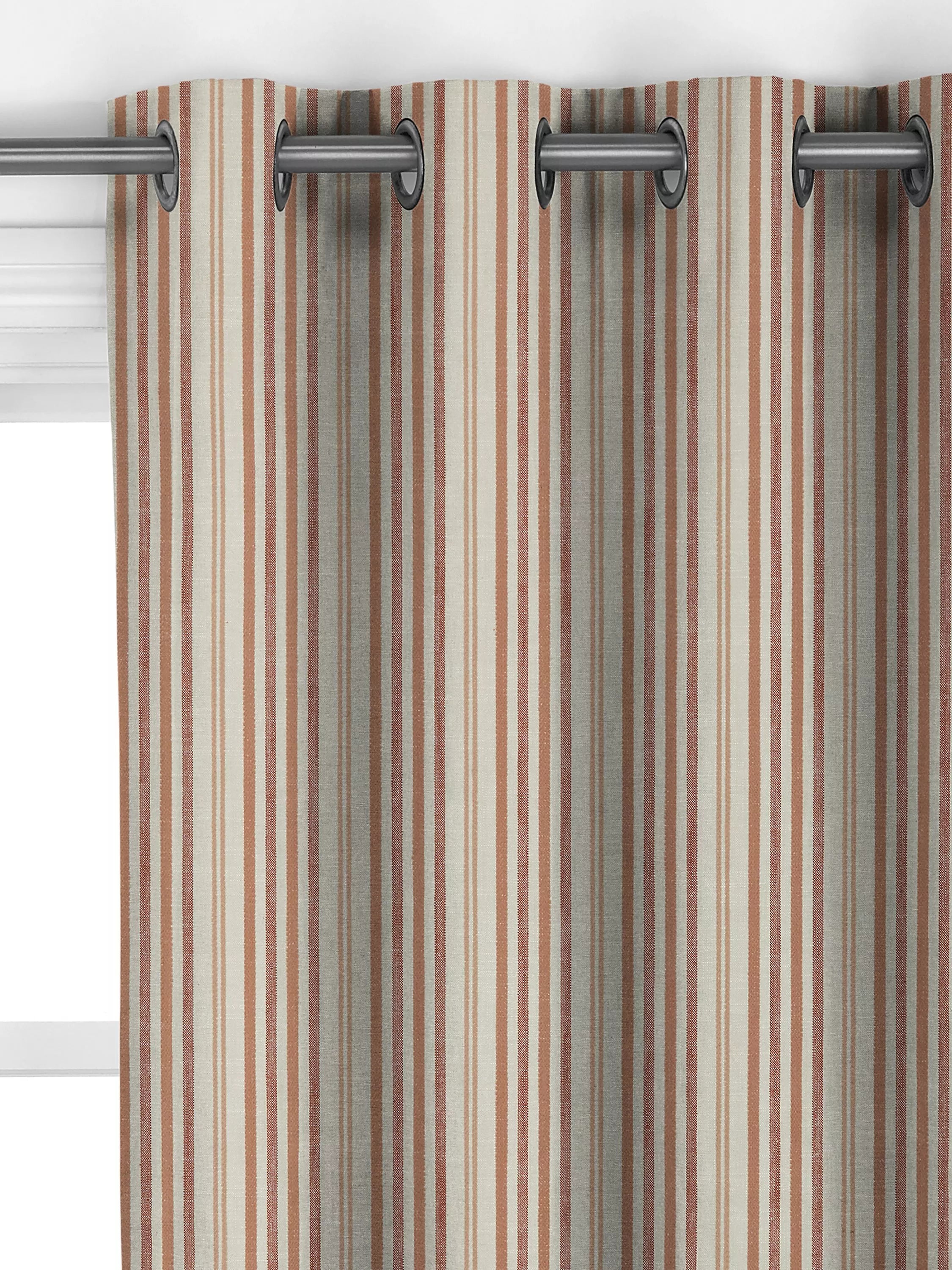 John Lewis Ottoman Stripe terracotta curtains or roman blind - British product