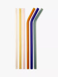 Kikkerland Multicolour Glass Straws, Set of 6, Multi