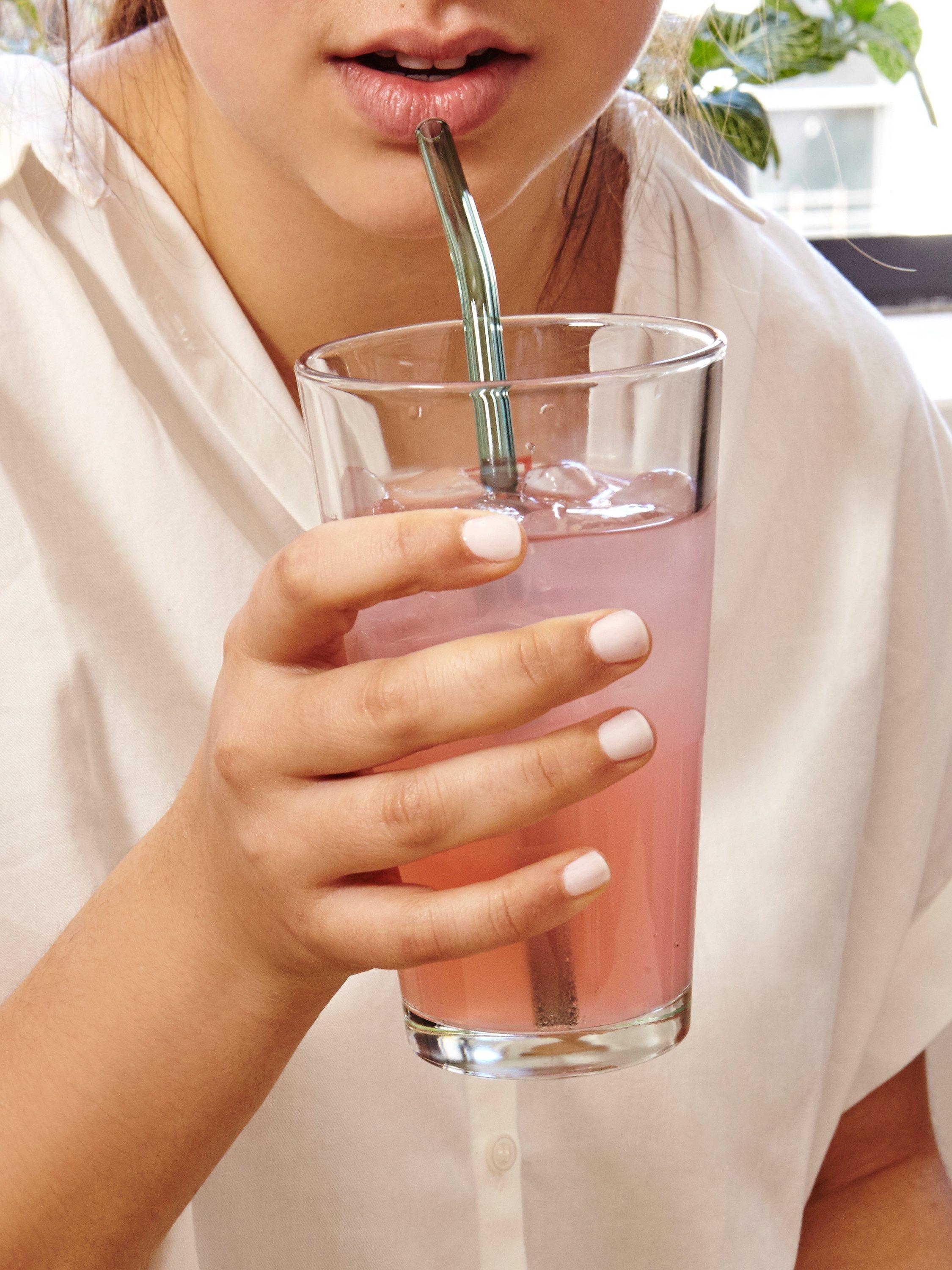 Kikkerland multicolour glass straws set of 6, UK version