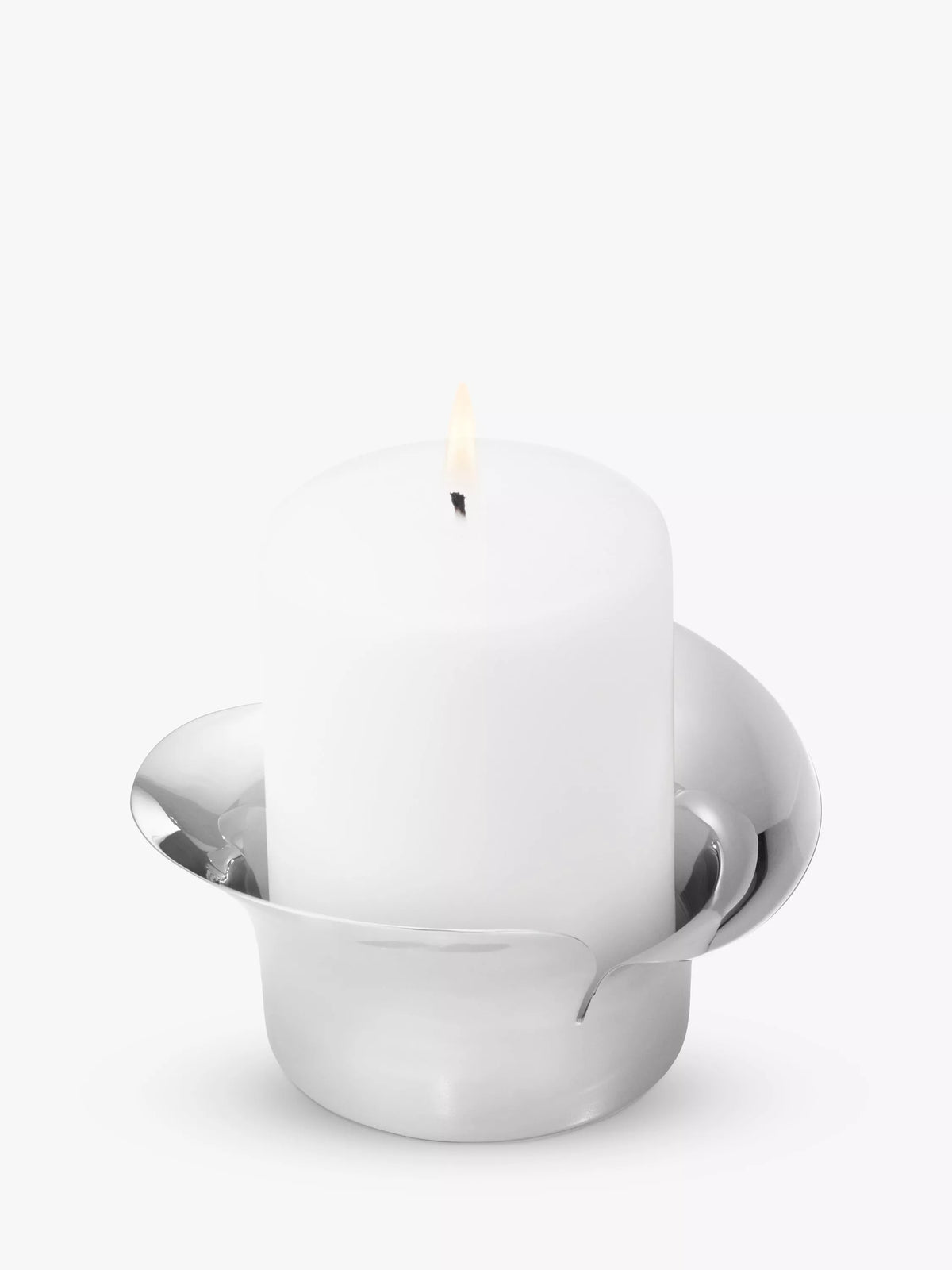 Georg Jensen Bloom pillar candle holder stainless steel, imported from the UK