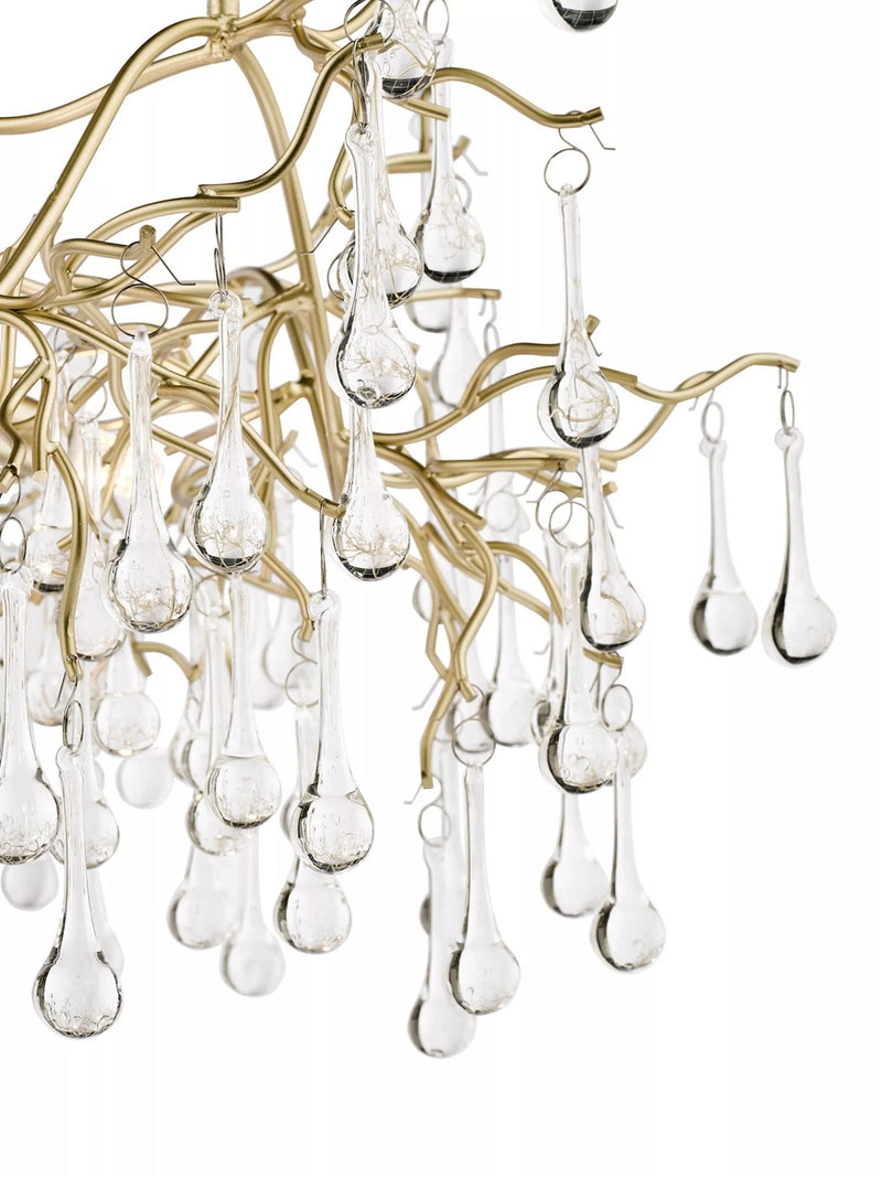 Laura Ashley Willow Crystal Grande ceiling light Champagne - British product