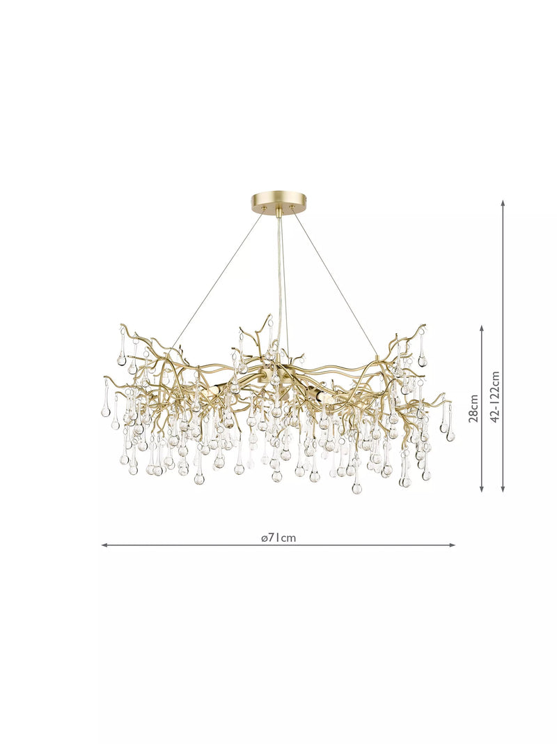 Laura Ashley Willow Crystal Grande ceiling light Champagne - British product