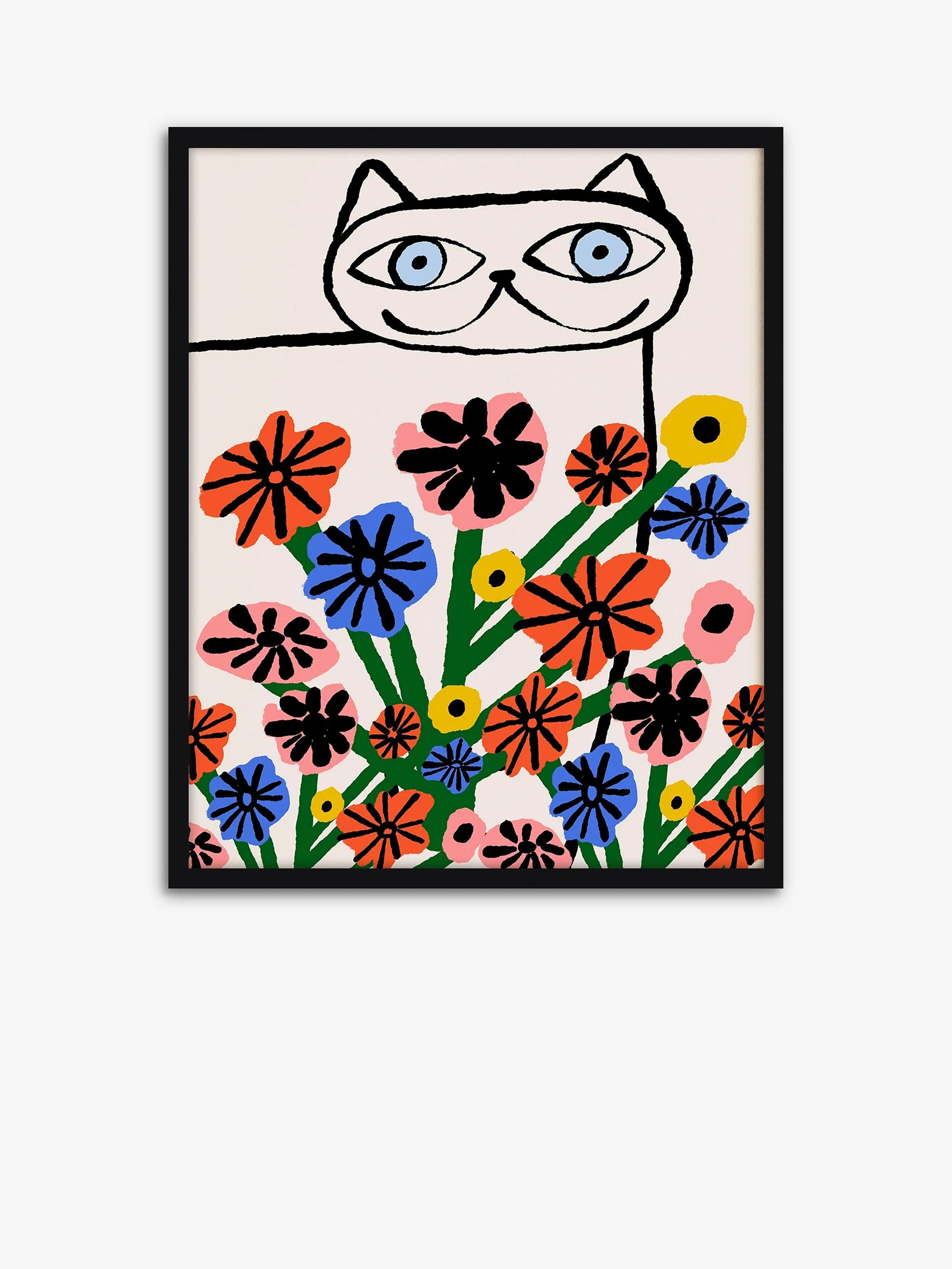 John Lewis Garden Cat framed print 52 x 42cm, UK version