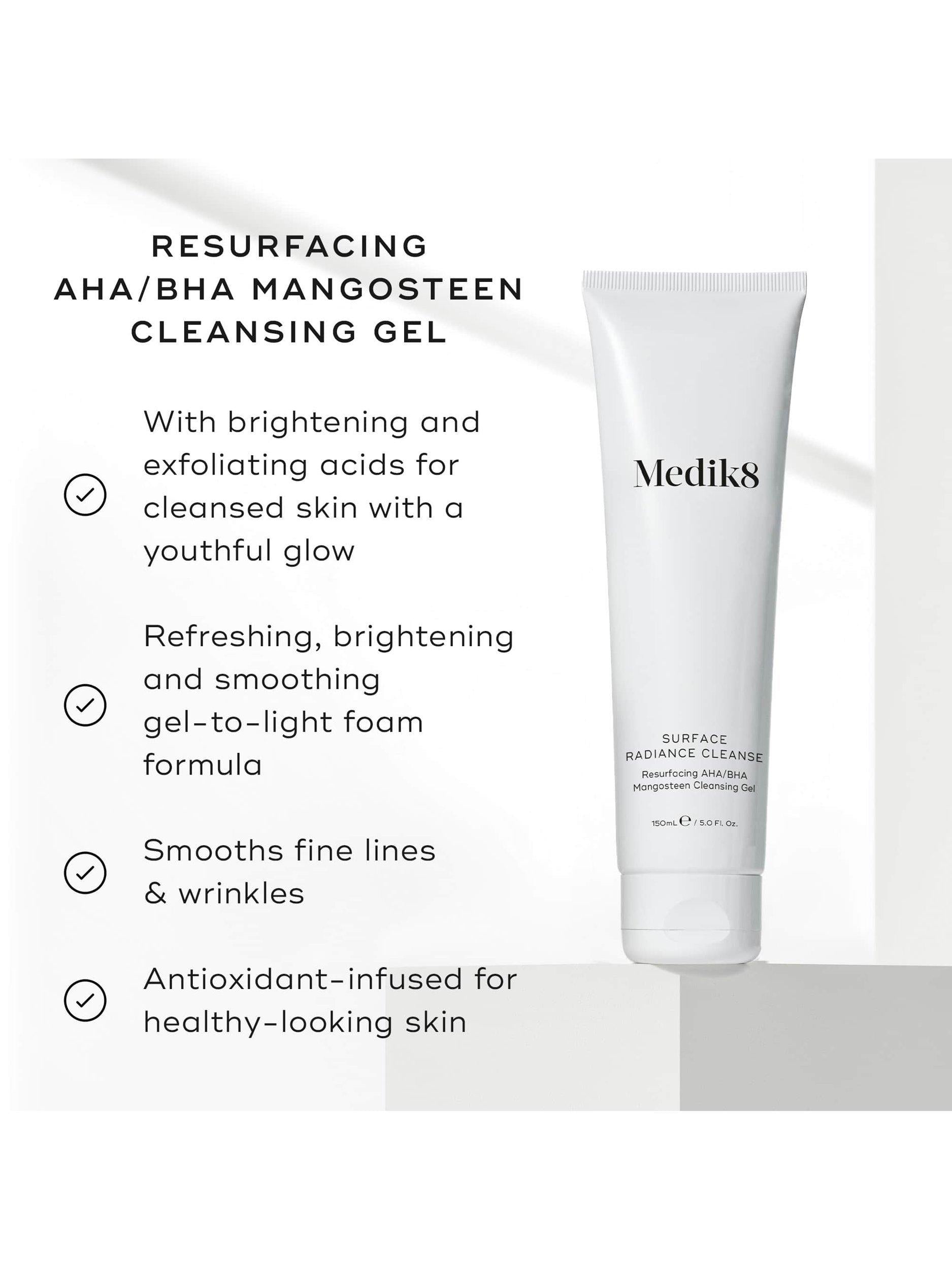 Medik8 resurfacing AHA BHA cleansing gel 150ml (British brand)