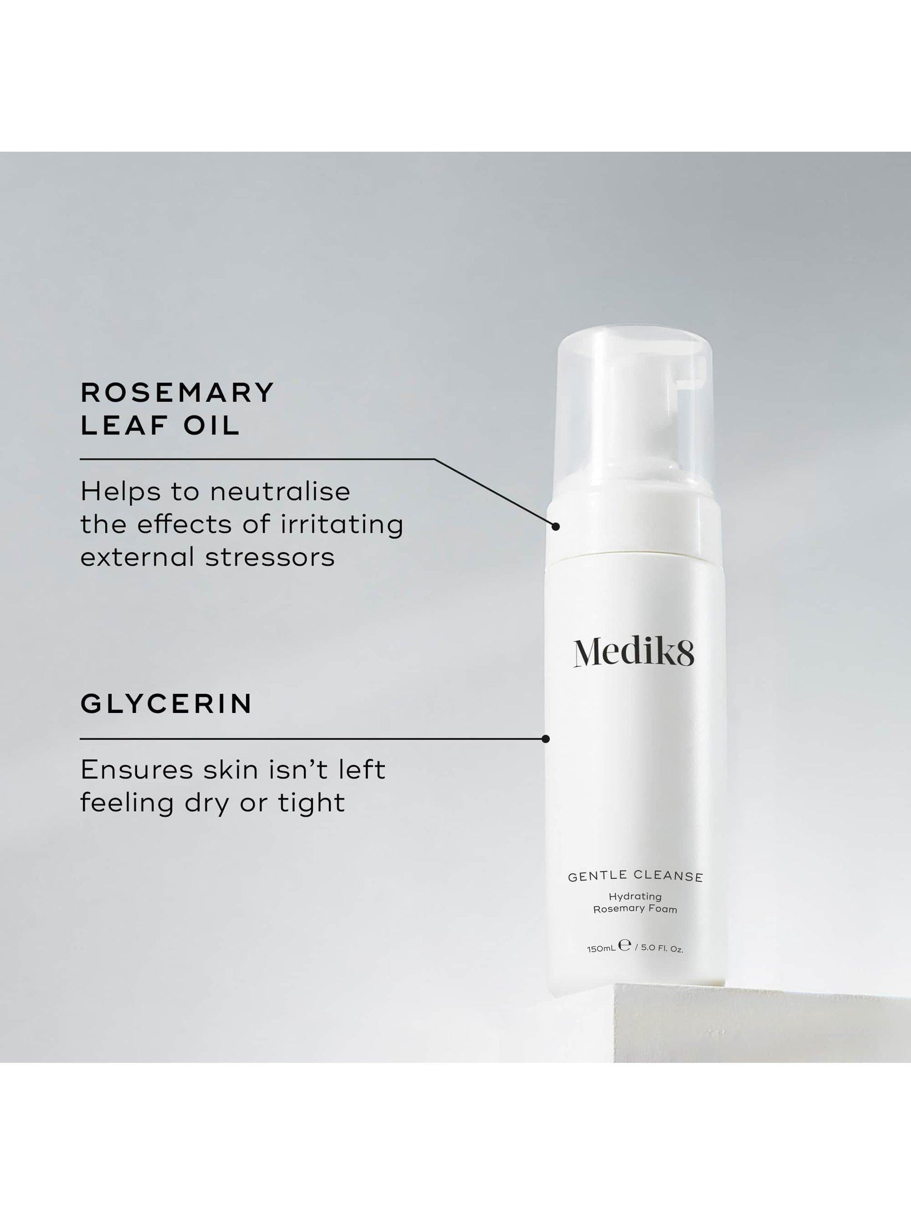 Medik8 hydrating rosemary foam cleanser 150ml, imported from the UK