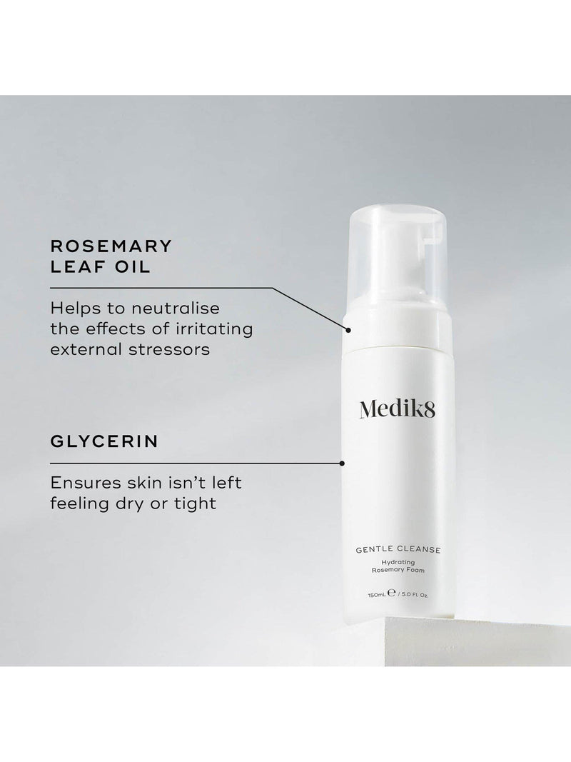 Medik8 hydrating rosemary foam cleanser 150ml, imported from the UK