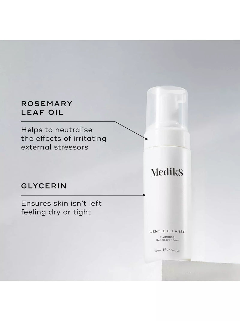 Medik8 hydrating rosemary foam cleanser 150ml, imported from the UK