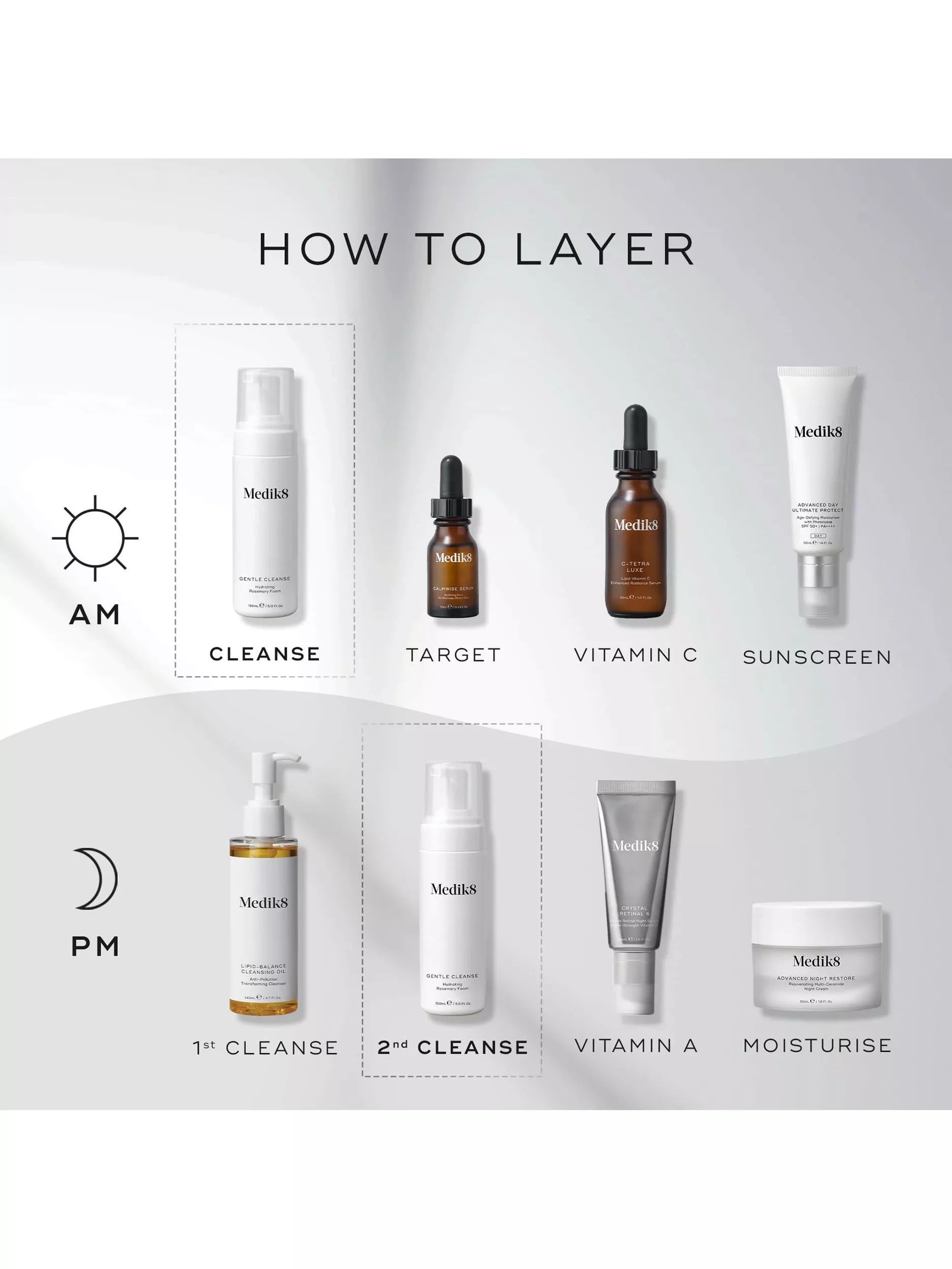 Medik8 hydrating rosemary foam cleanser 150ml, imported from the UK