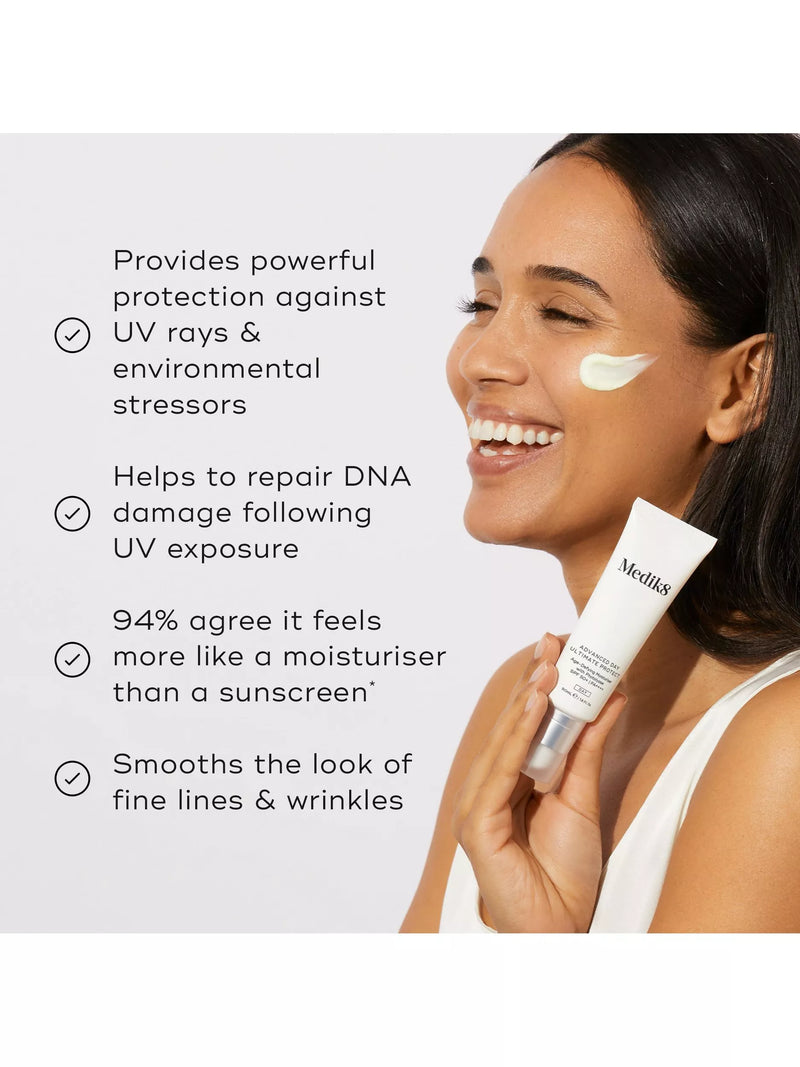 Medik8 Advanced Day Age-Defying Moisturiser SPF 50+ 50ml, imported from the UK