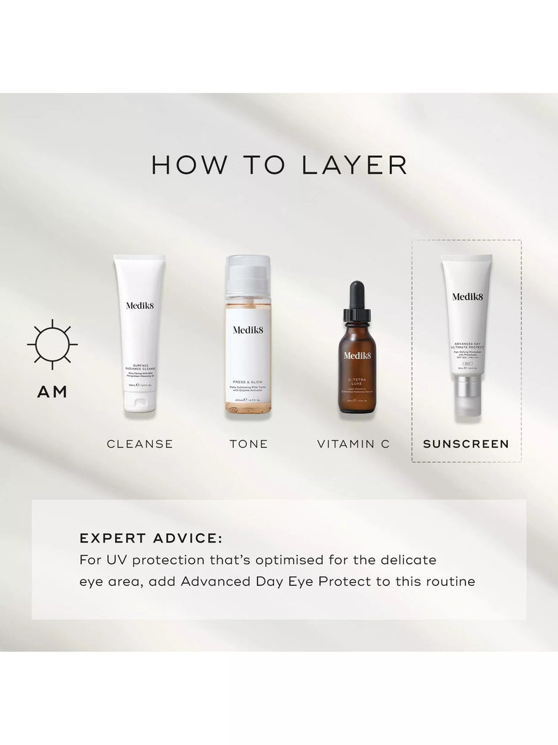 Medik8 Advanced Day Age-Defying Moisturiser SPF 50+ 50ml, imported from the UK