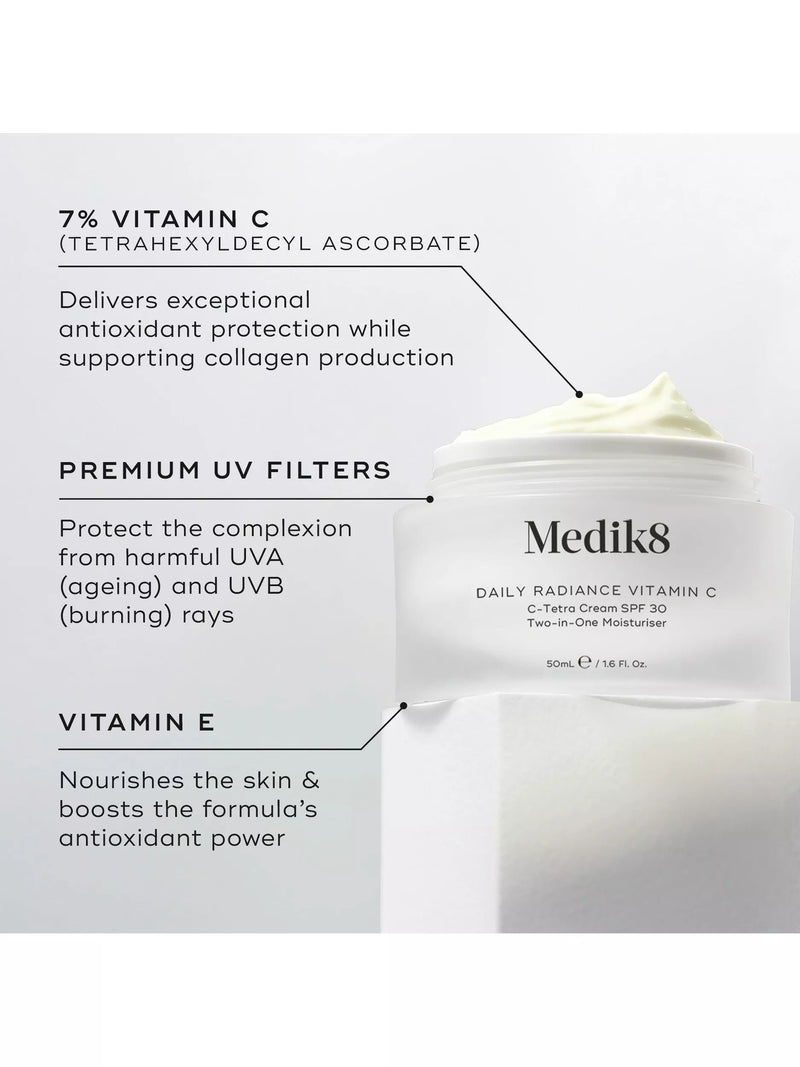 Medik8 Vitamin C C-Tetra SPF 30 moisturiser 50ml, imported from the UK