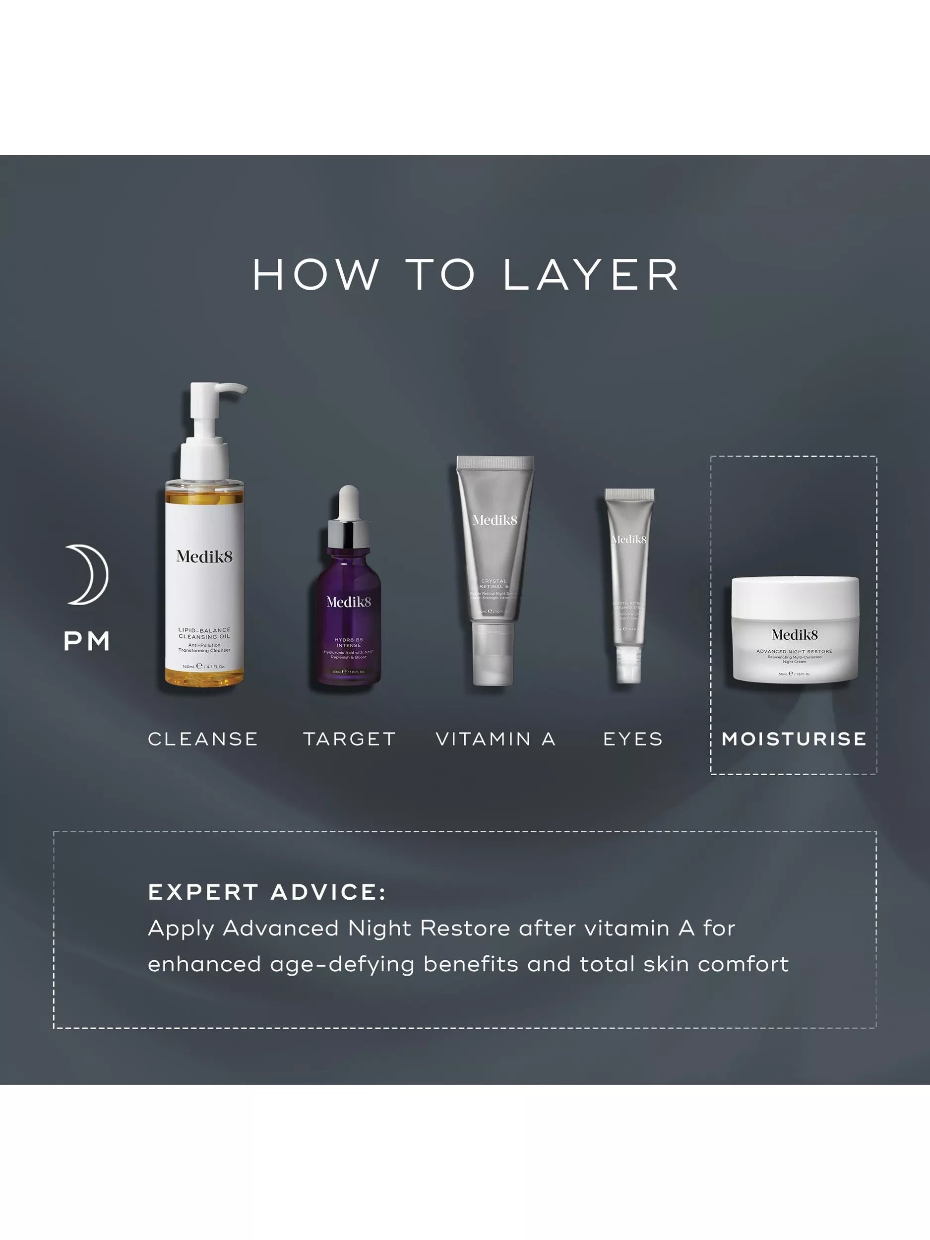 Medik8 Advanced Night Restore cream 50ml, imported from the UK