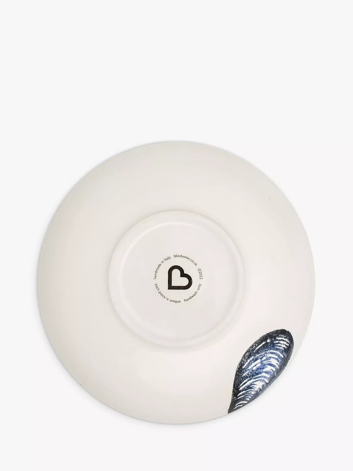 BlissHome earthenware mussels supper bowl blue 22cm - British product