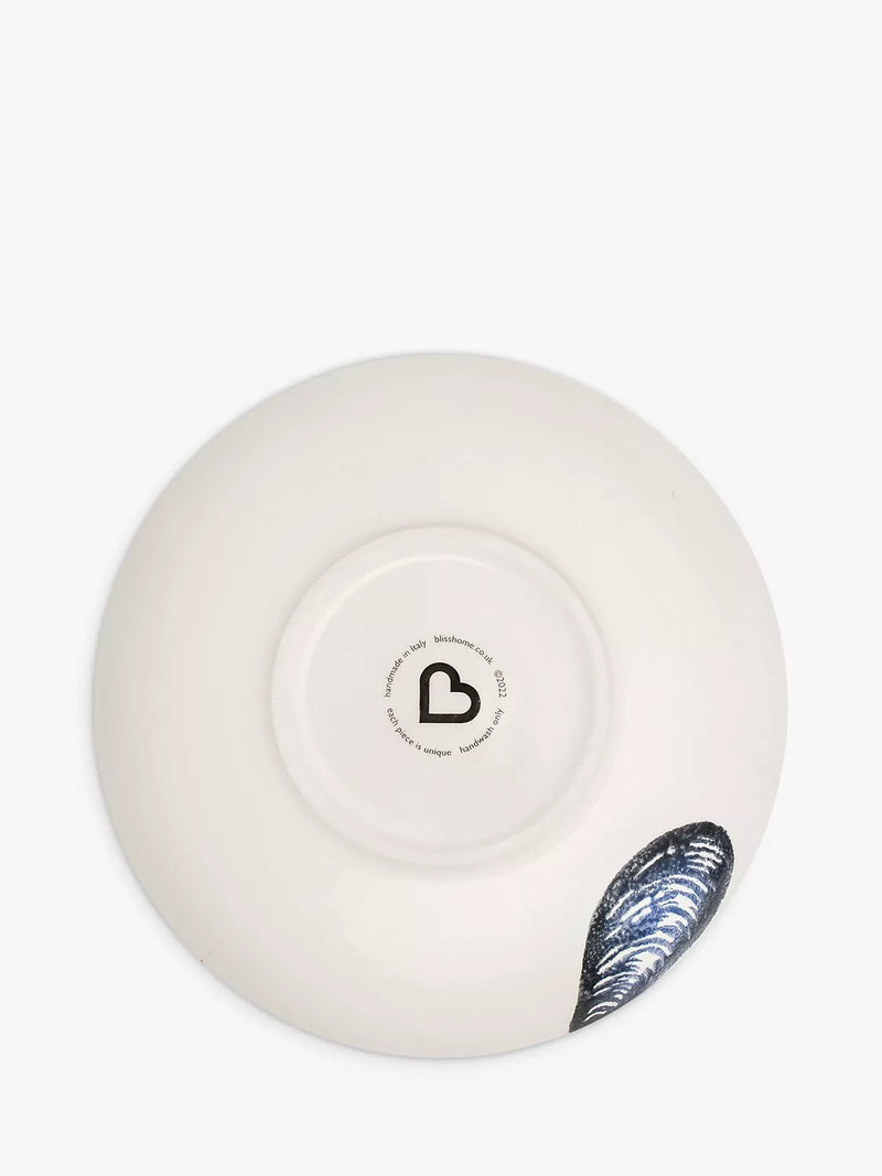 BlissHome earthenware mussels supper bowl blue 22cm - British product