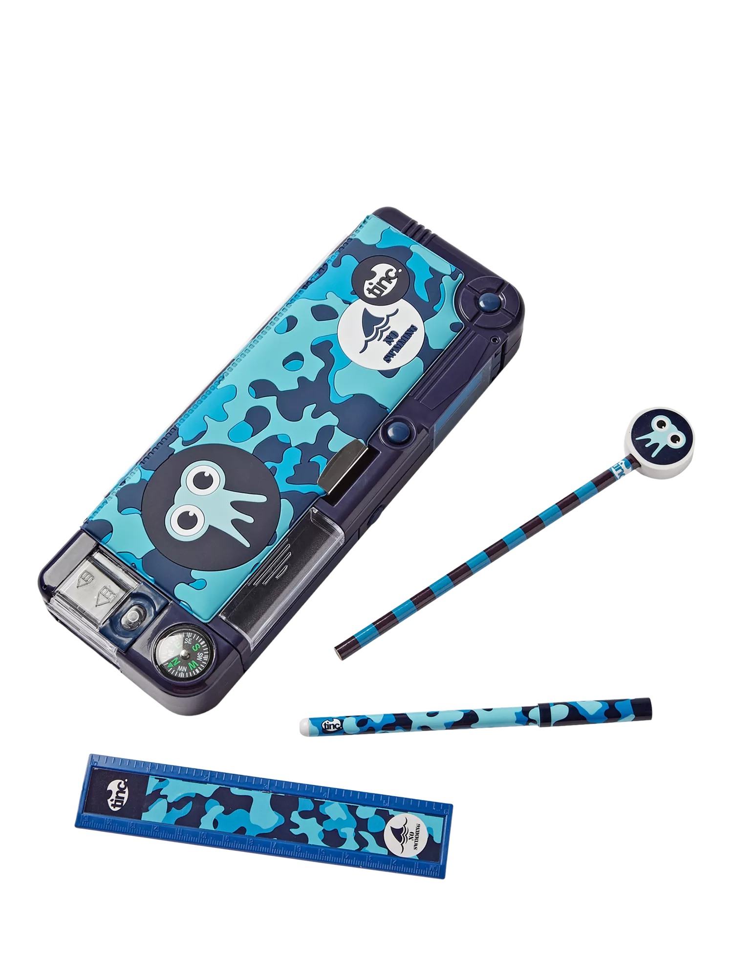 Tinc Tonkin Snap Filled Pencil Case Blue, imported from the UK