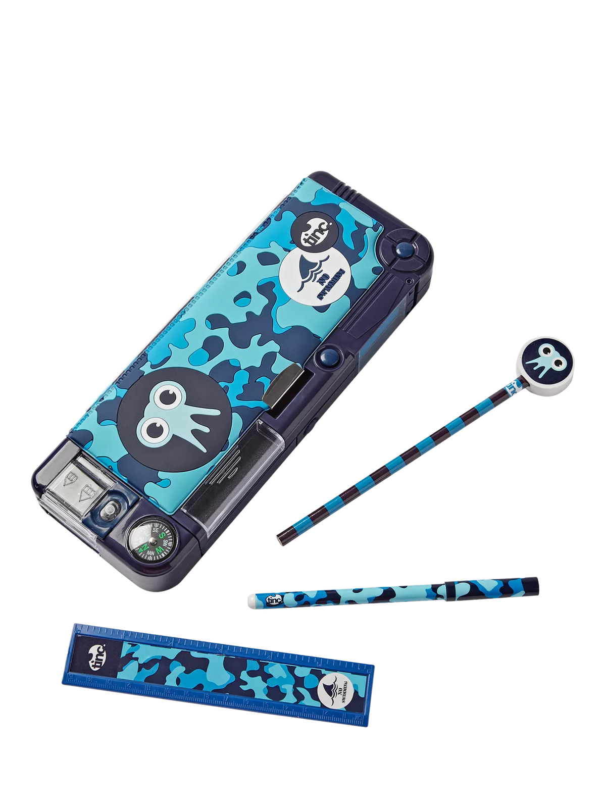 Tinc Tonkin Snap Filled Pencil Case Blue, imported from the UK
