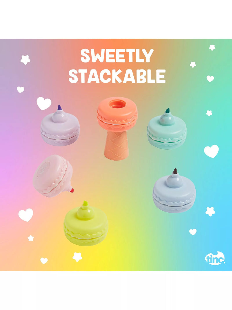 Tinc macaroon-themed stacking highlighter pen set, 5 pieces (British brand)