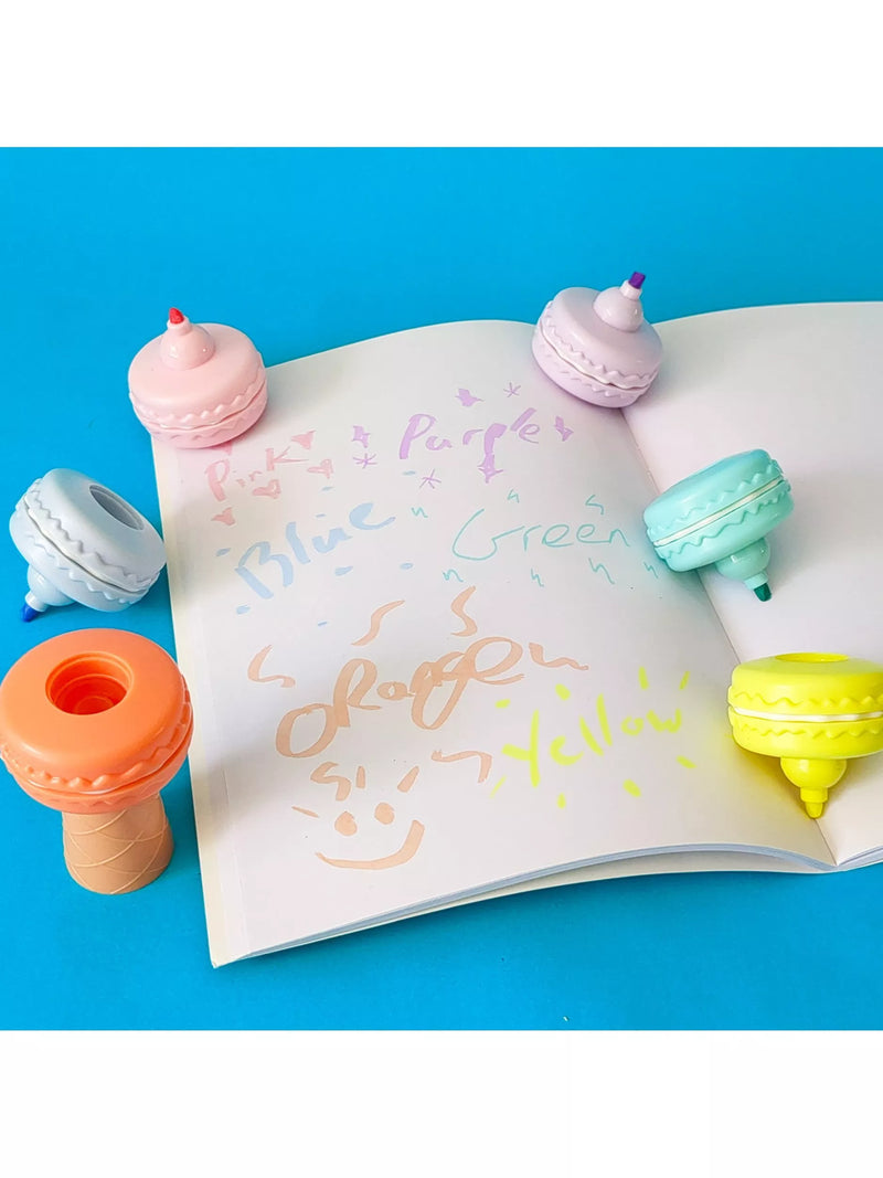 Tinc macaroon-themed stacking highlighter pen set, 5 pieces (British brand)
