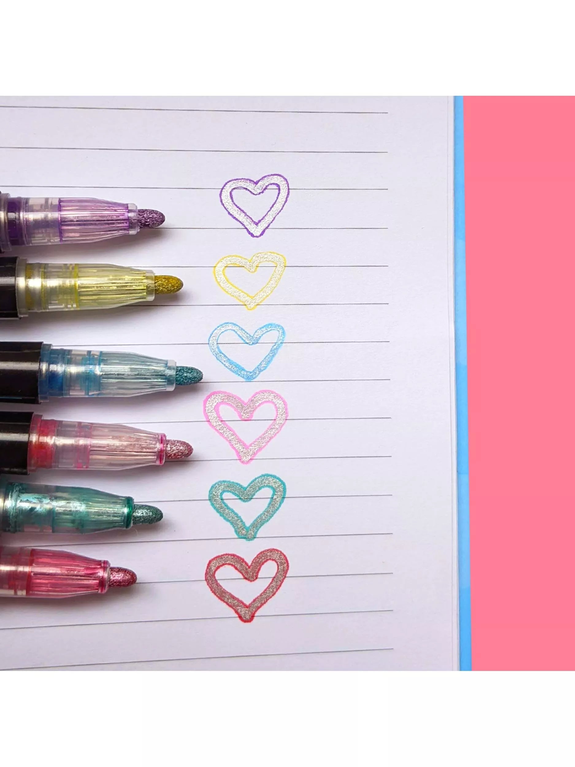 Tinc glitter edge pens multi colour pack of 6 (British brand)