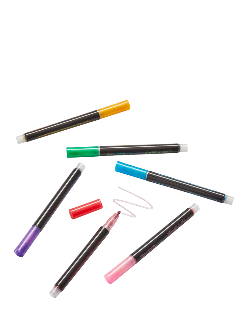 Tinc glitter edge pens multi colour pack of 6 (British brand)