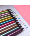 Tinc metallic colouring pencil set, multi-coloured, 12 count (British brand)