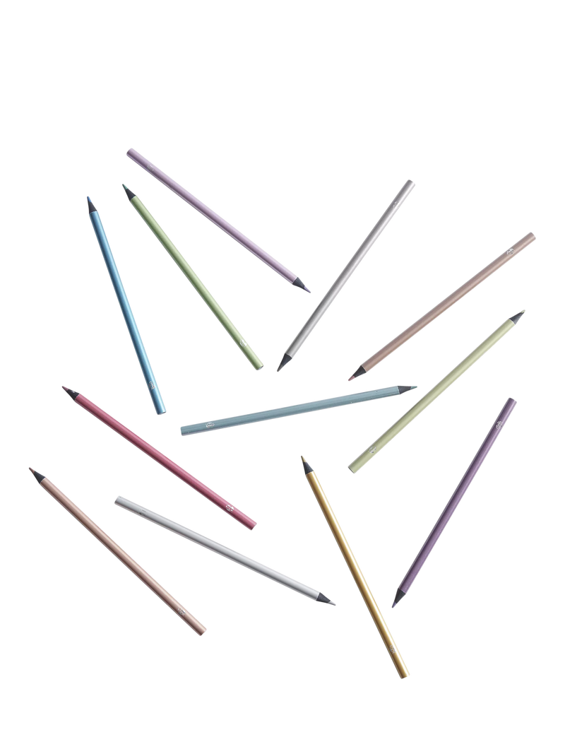 Tinc metallic colouring pencil set, multi-coloured, 12 count (British brand)