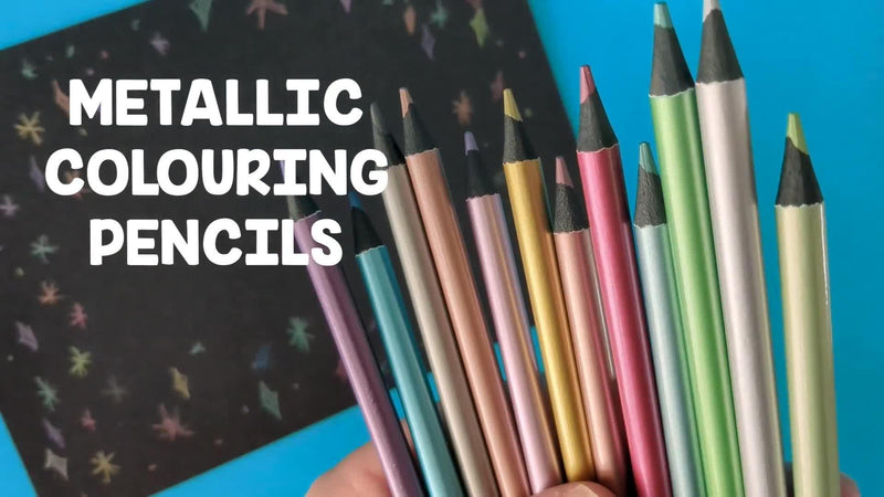 Tinc metallic colouring pencil set, multi-coloured, 12 count (British brand)