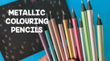 Tinc metallic colouring pencil set, multi-coloured, 12 count (British brand)