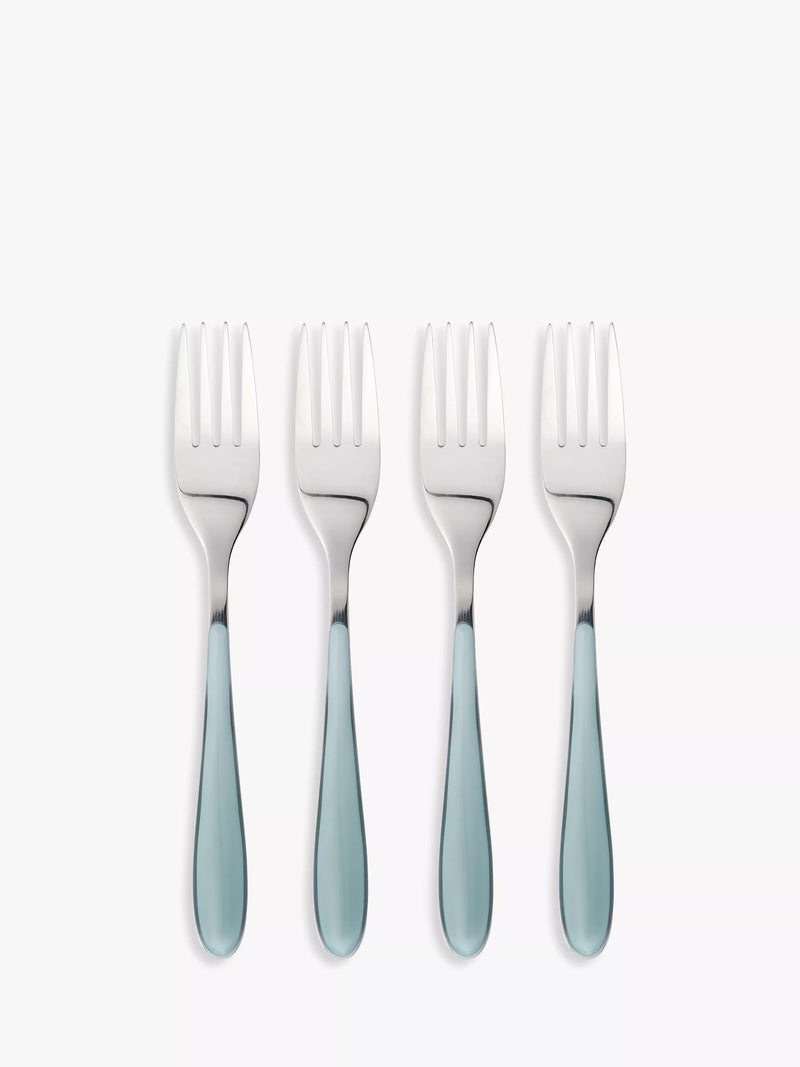 John Lewis Studio Pastry Forks, Set of 4, Green
