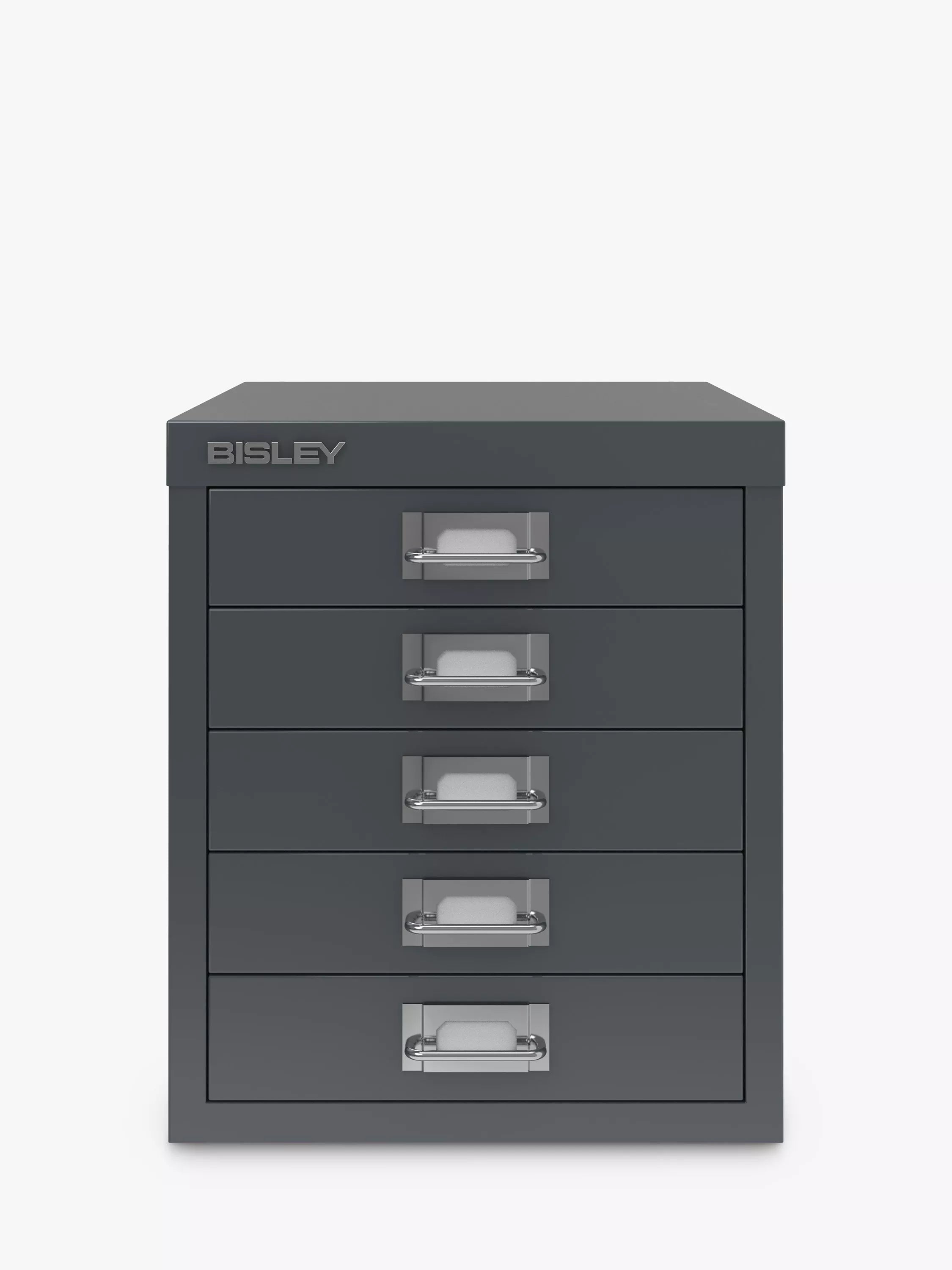 Bisley MultiDrawer 5 Drawer A4 Filing Cabinet, Grey