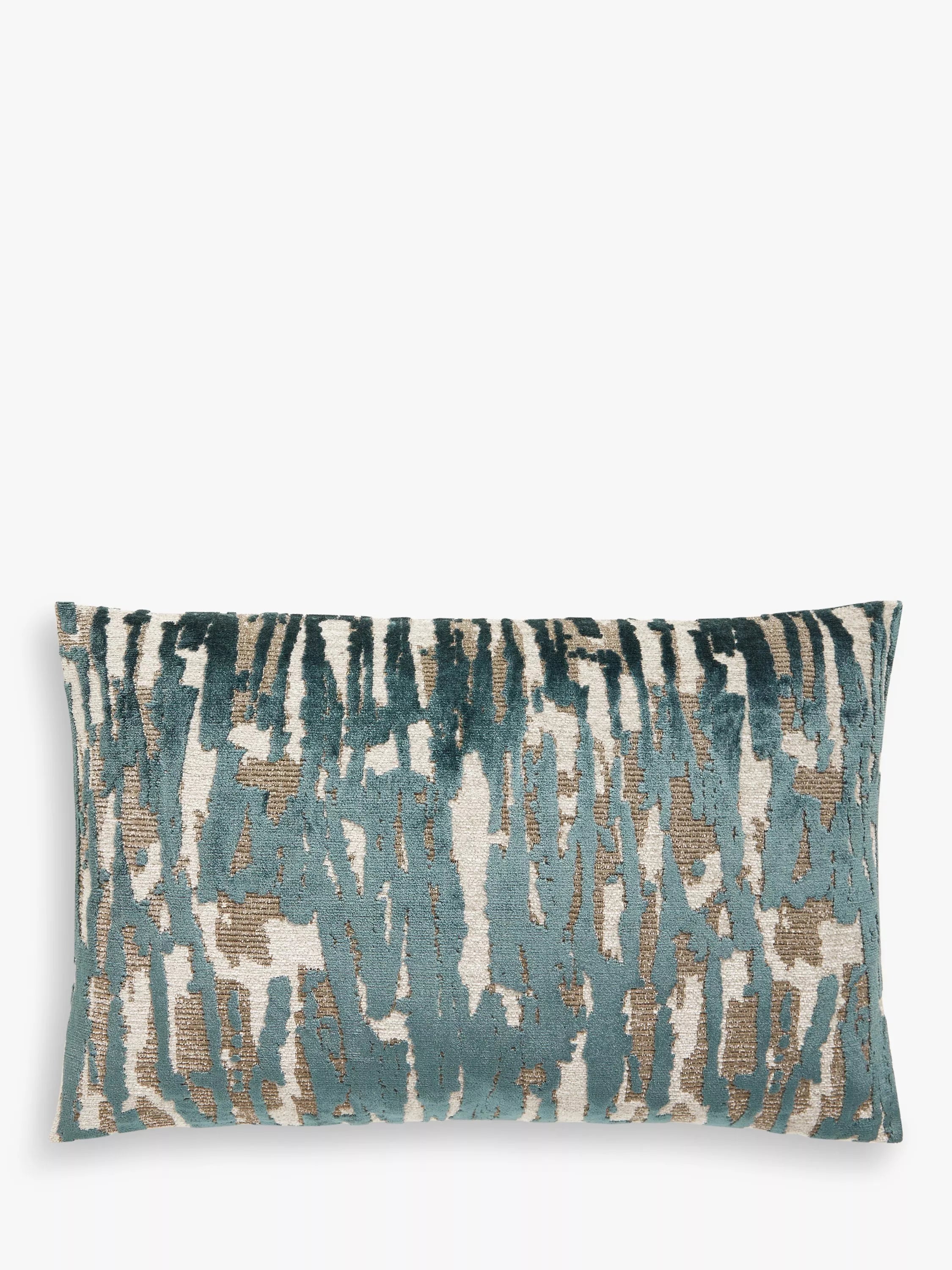 John Lewis Husk Velvet Cushion - Blue