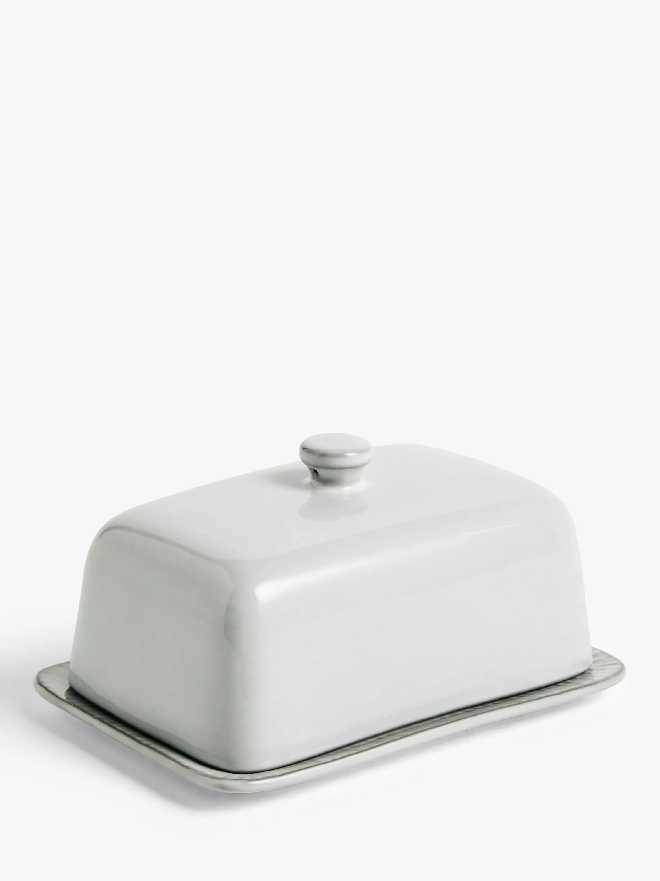 John Lewis butter dish grey stoneware, imported from the UK