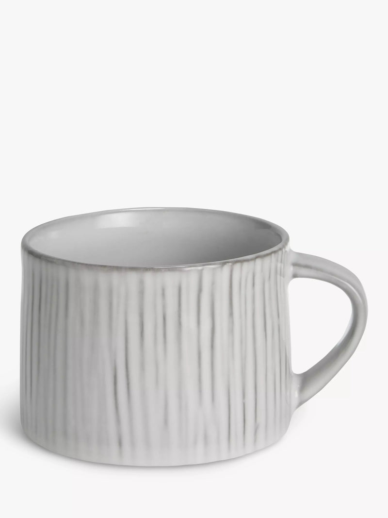 John Lewis Leckford Grey stoneware mug 240ml - British product