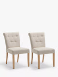 John Lewis Margo Button Back Dining Chair, Brushed Tweed, Set of 2