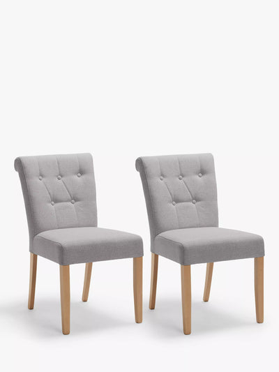 John Lewis John Lewis Margo Button Back Dining Chair, Brushed Tweed, Set of 2- Buy online at McGrocer