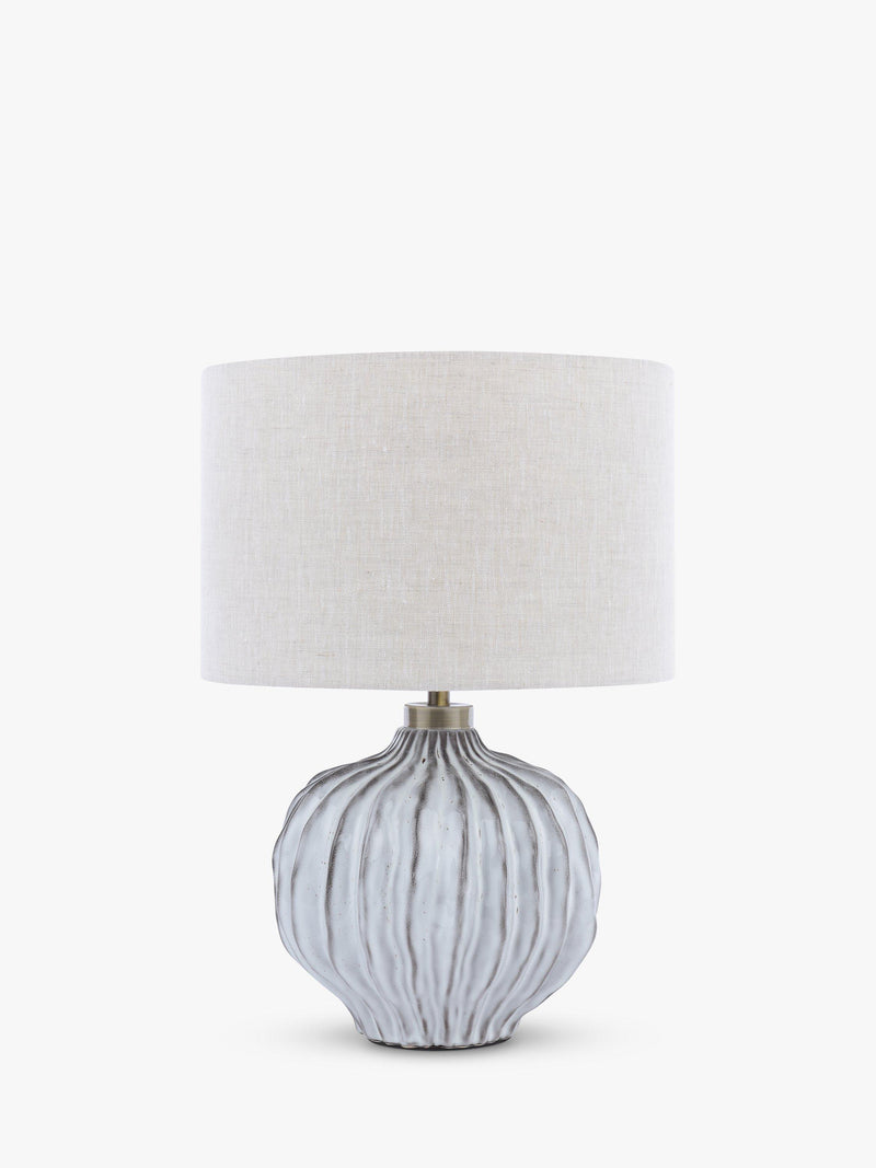 John Lewis Urchin ceramic table lamp with linen shade (British brand)